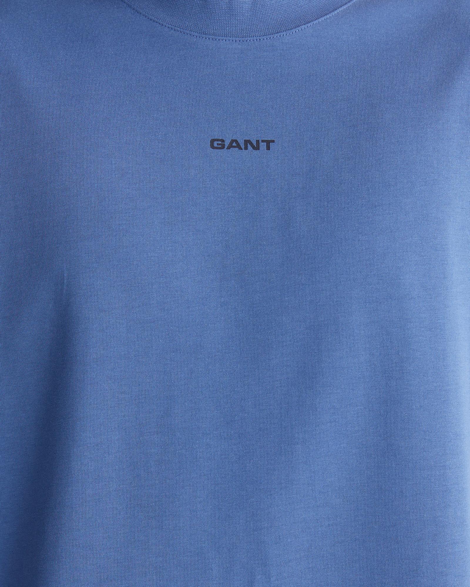 GANT Erkek Mavi Kısa Kollu T-Shirt