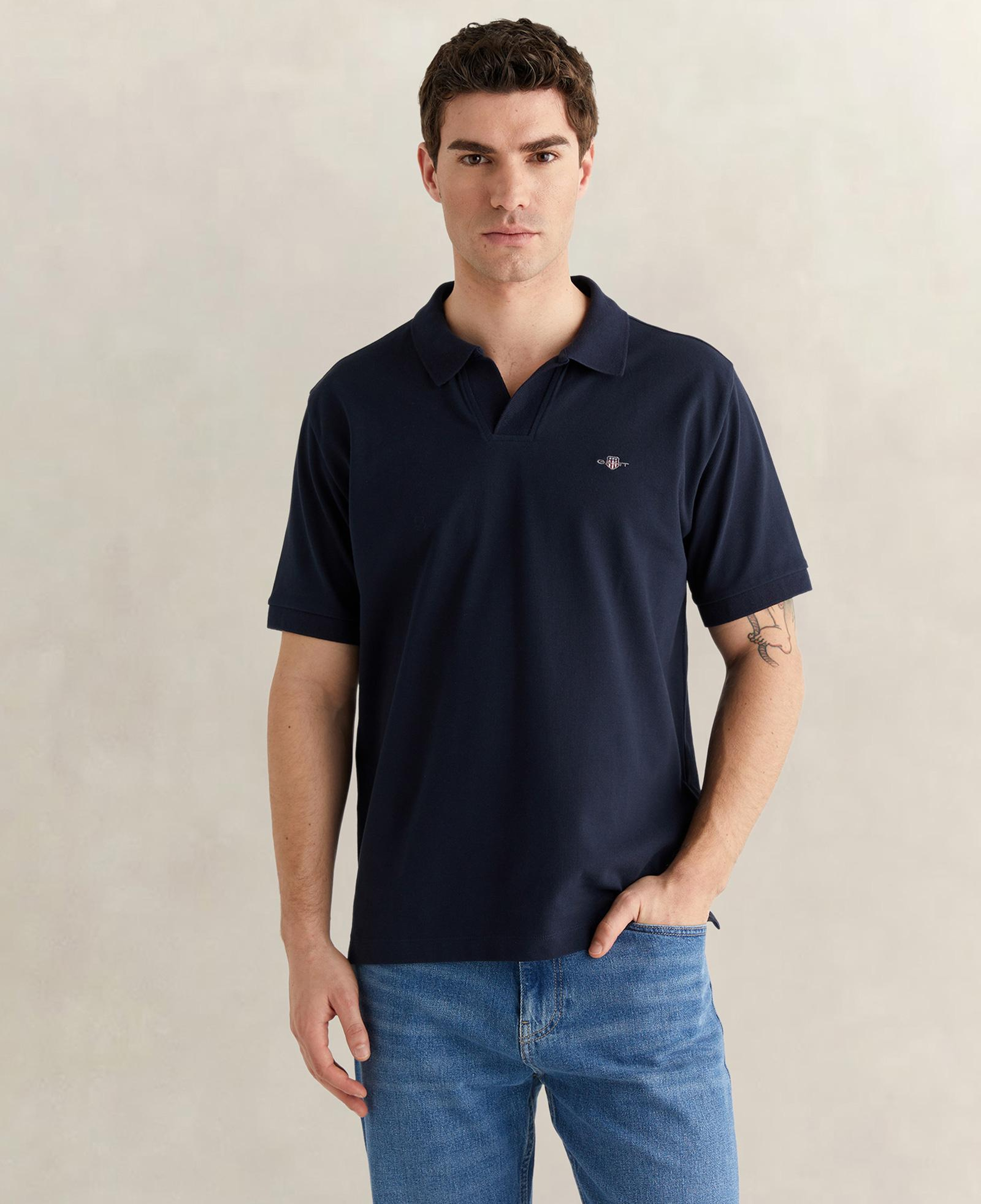 GANT Erkek Lacivert Regular Fit Logolu Polo Yaka T-Shirt