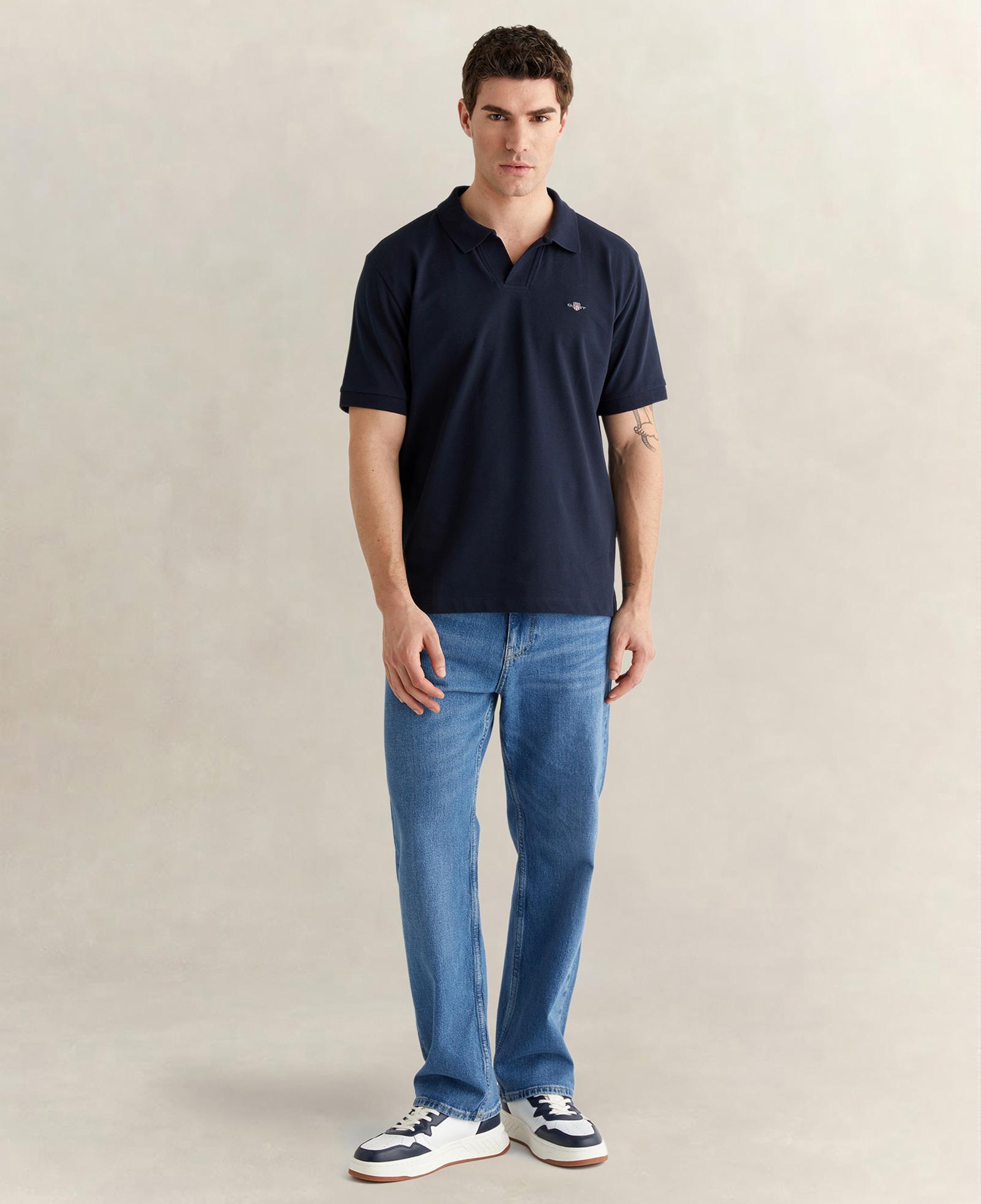GANT Erkek Lacivert Regular Fit Logolu Polo Yaka T-Shirt