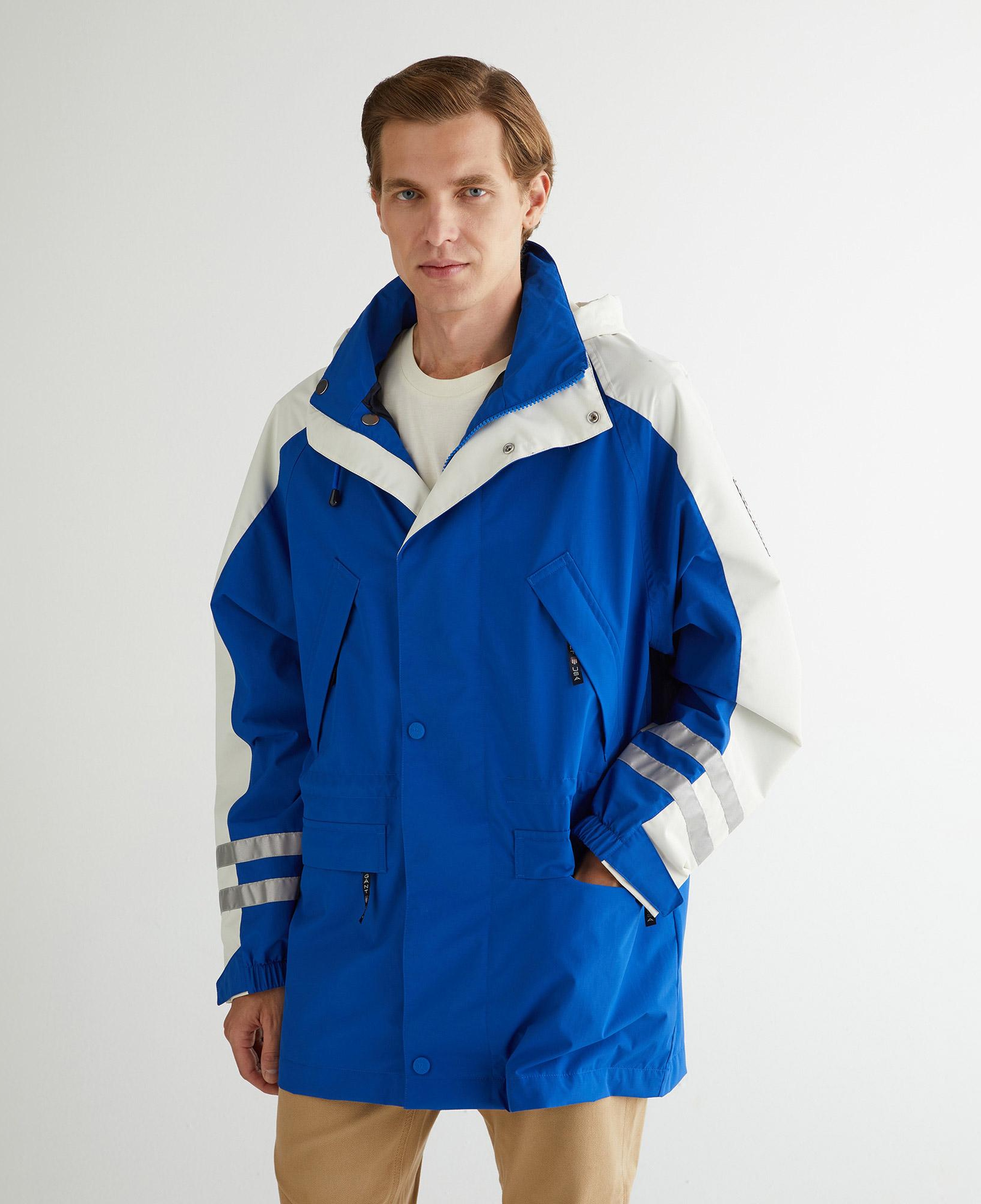 GANT Erkek Lacivert Regular Fit Kapüşonlu Renk Bloklu Mont