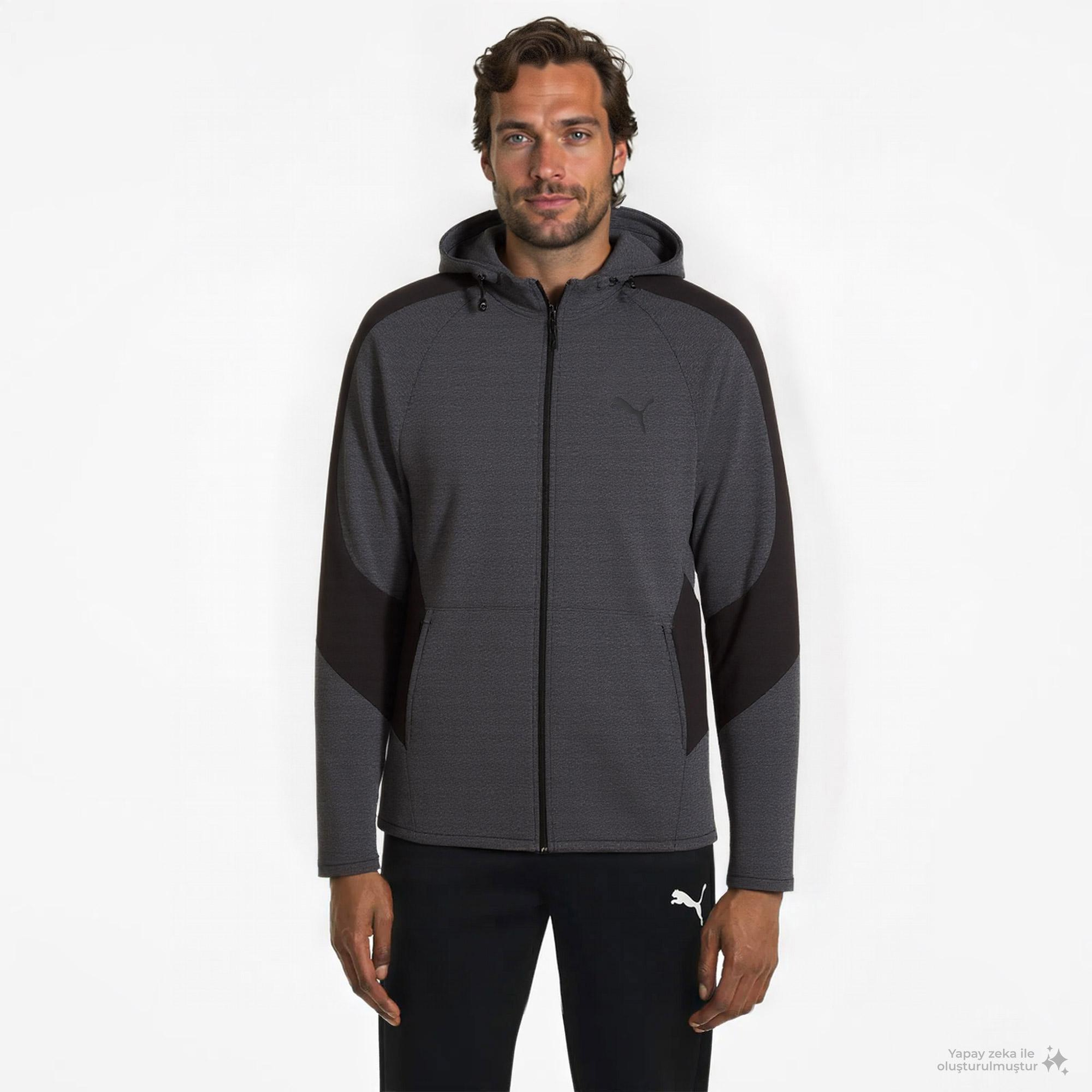 Puma Evostripe Core Fz Erkek Gri Eşofman Üstü