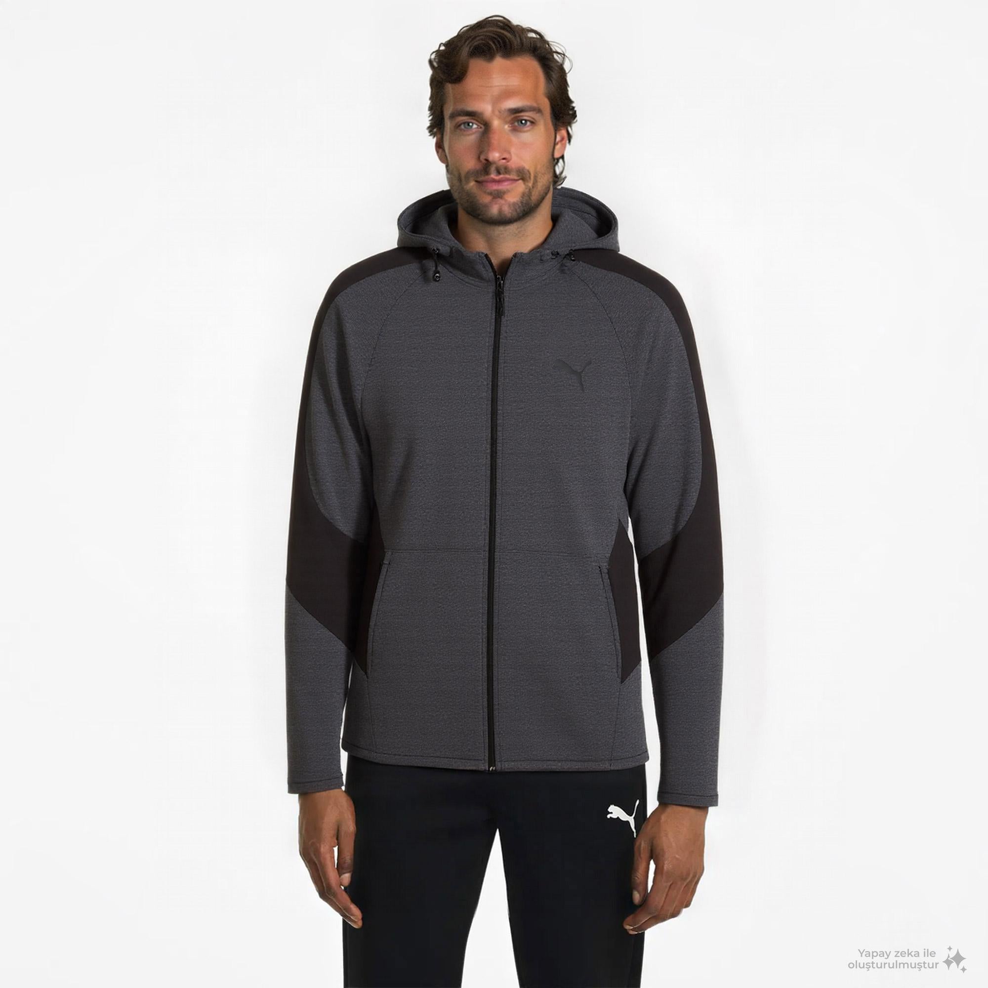 Puma Evostripe Core Fz Erkek Gri Eşofman Üstü