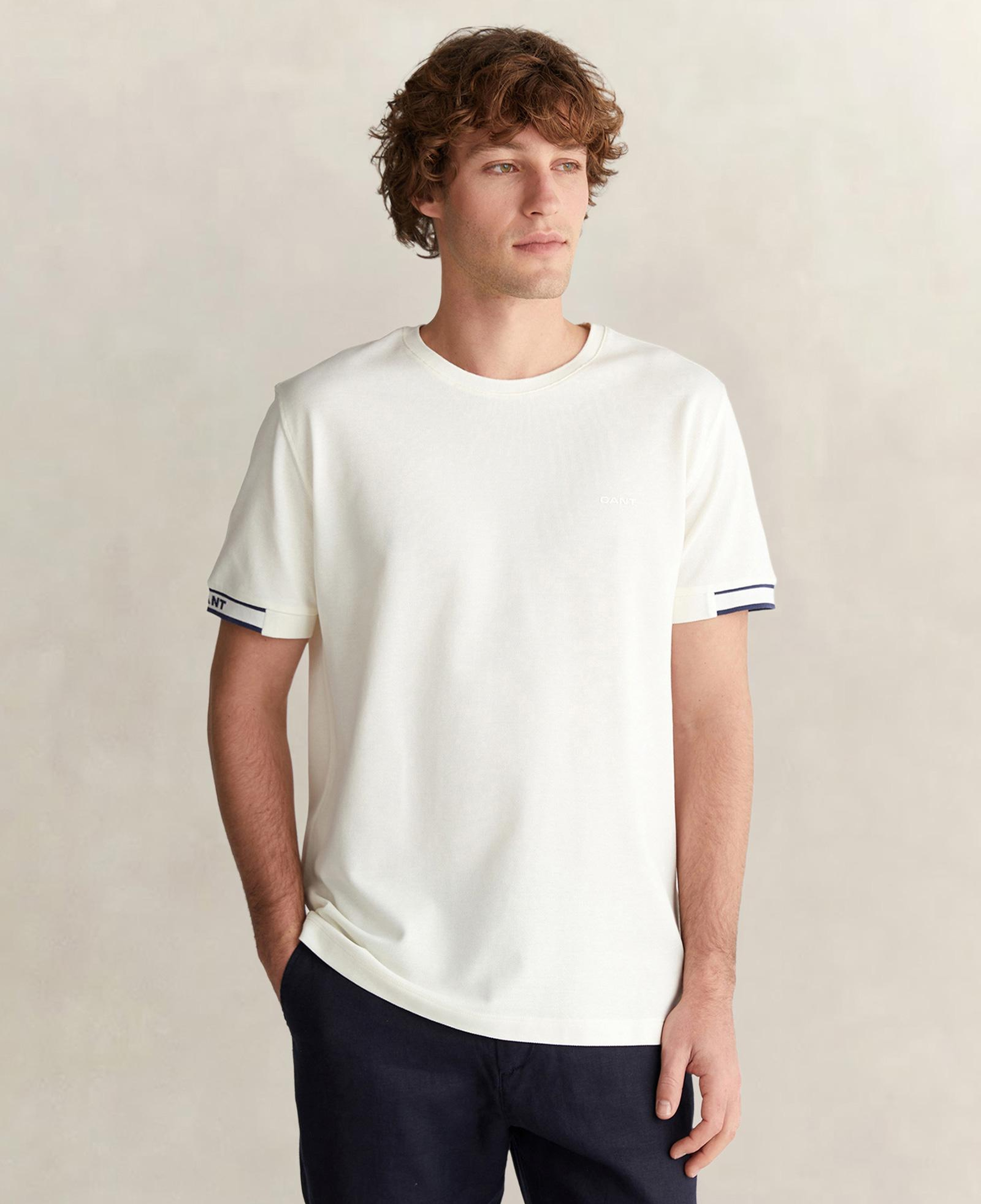 GANT Erkek Beyaz Kısa Kollu T-Shirt