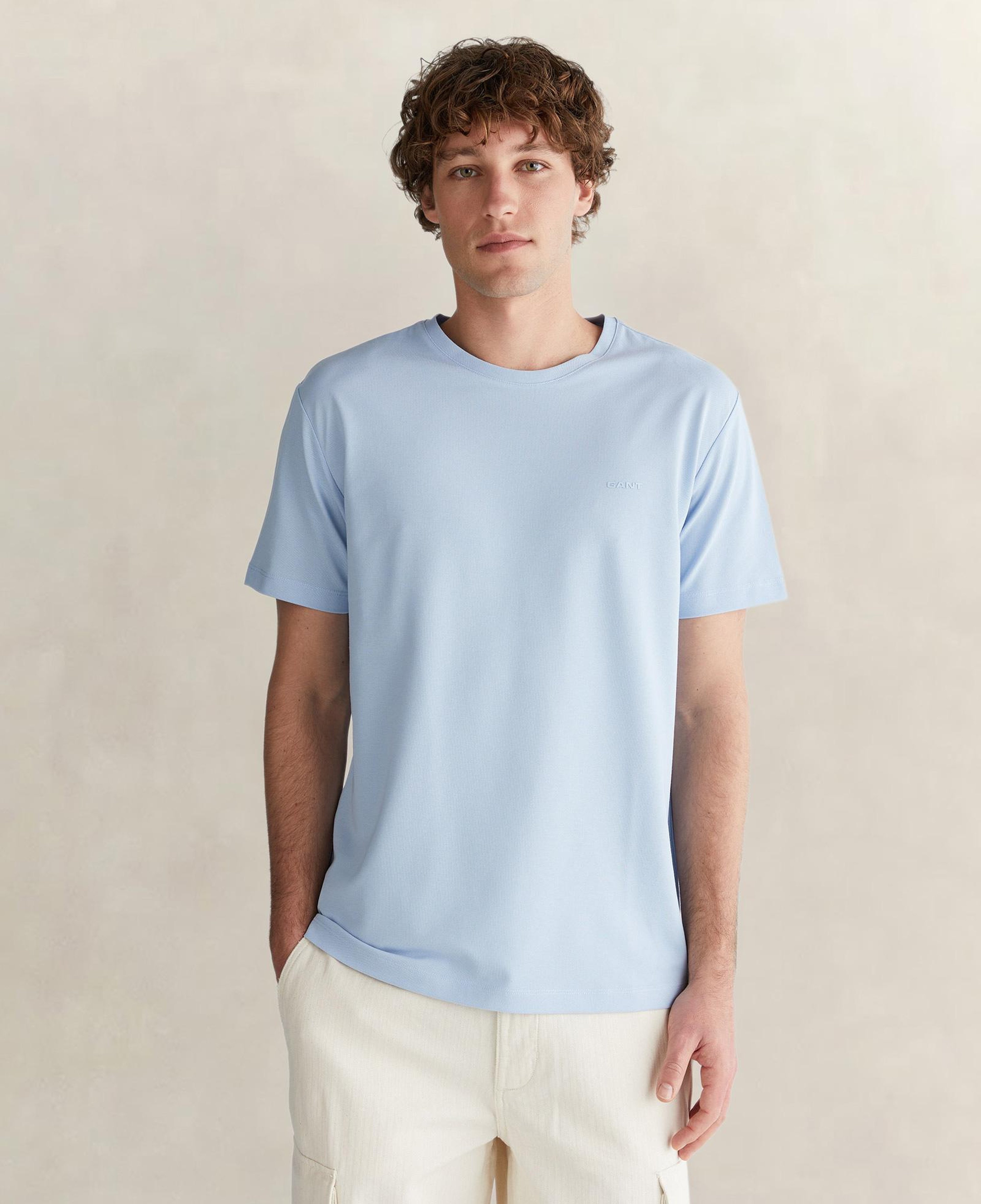 GANT Erkek Mavi Kısa Kollu T-Shirt