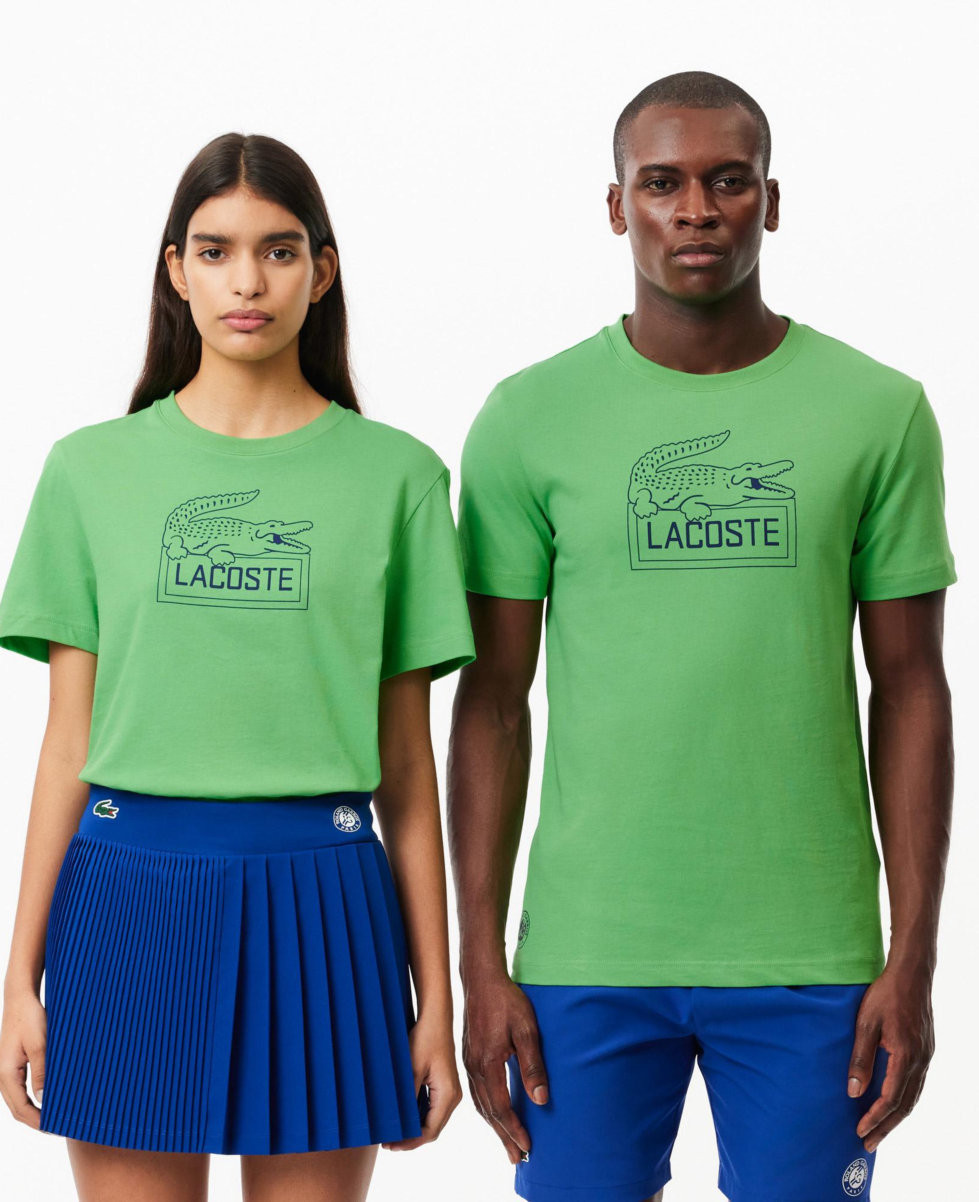 Roland Garros Unisex Regular Fit Bisiklet Yaka Baskılı Yeşil T-Shirt