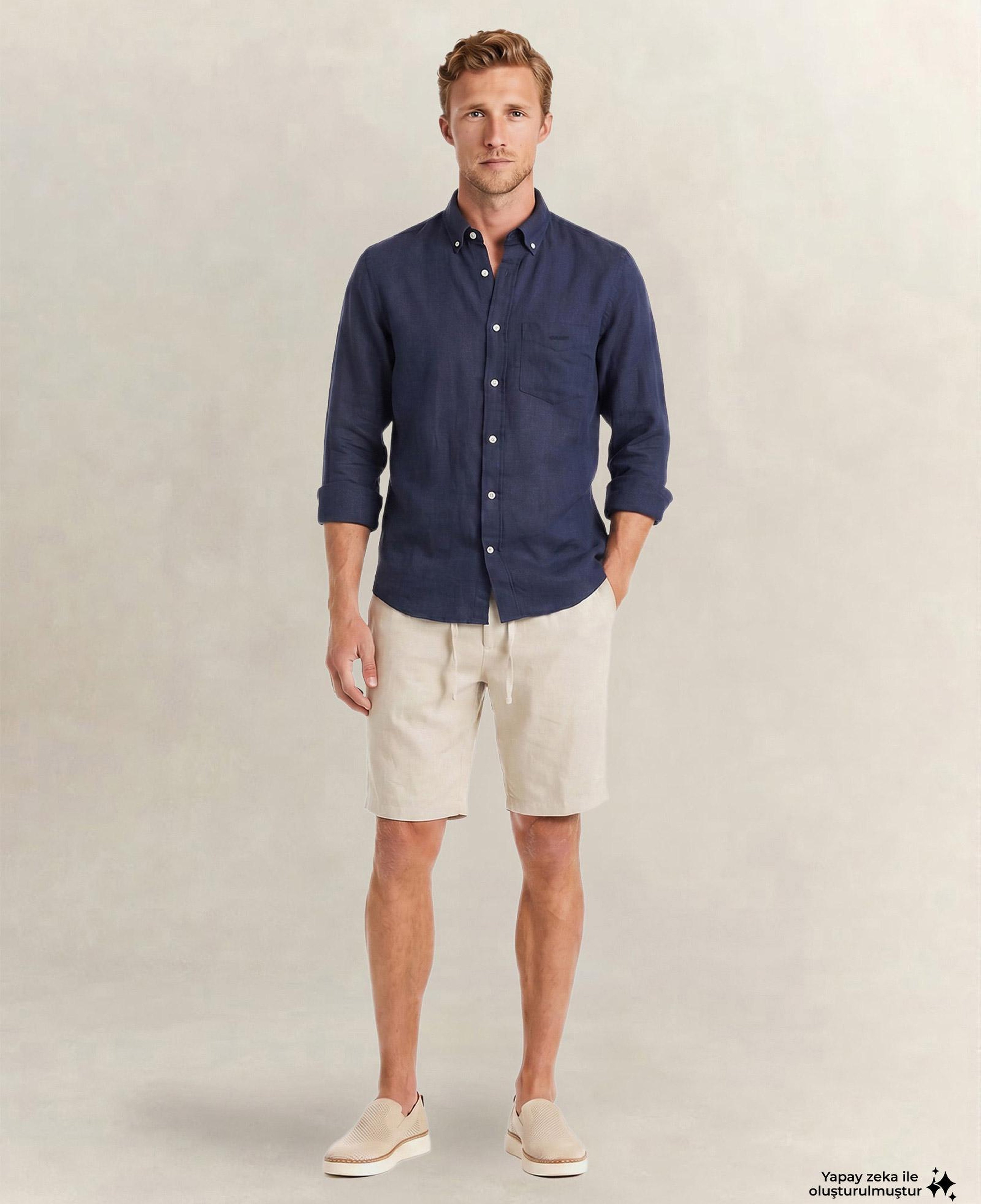 GANT Erkek Lacivert Regular Fit Gömlek