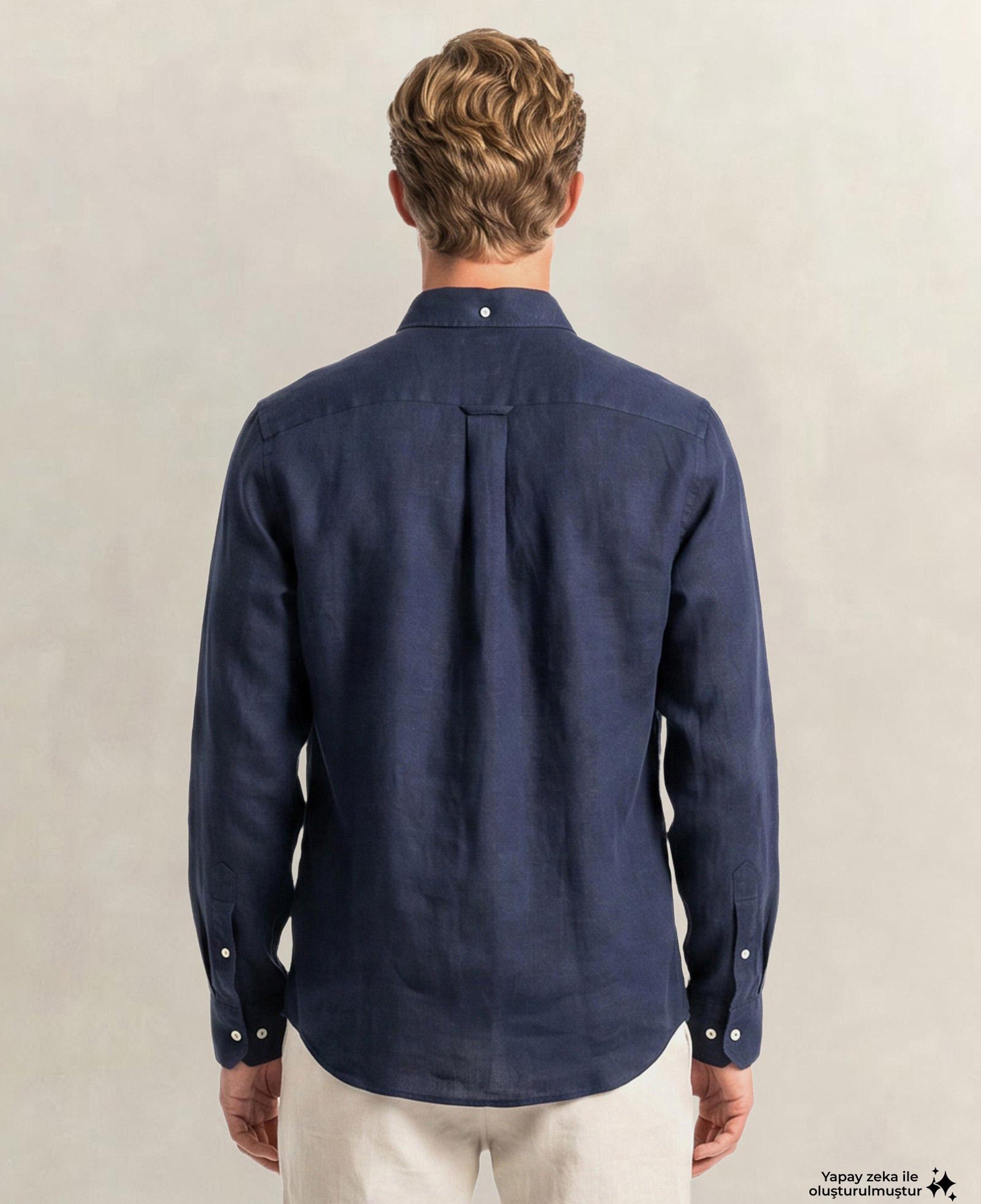 GANT Erkek Lacivert Regular Fit Gömlek