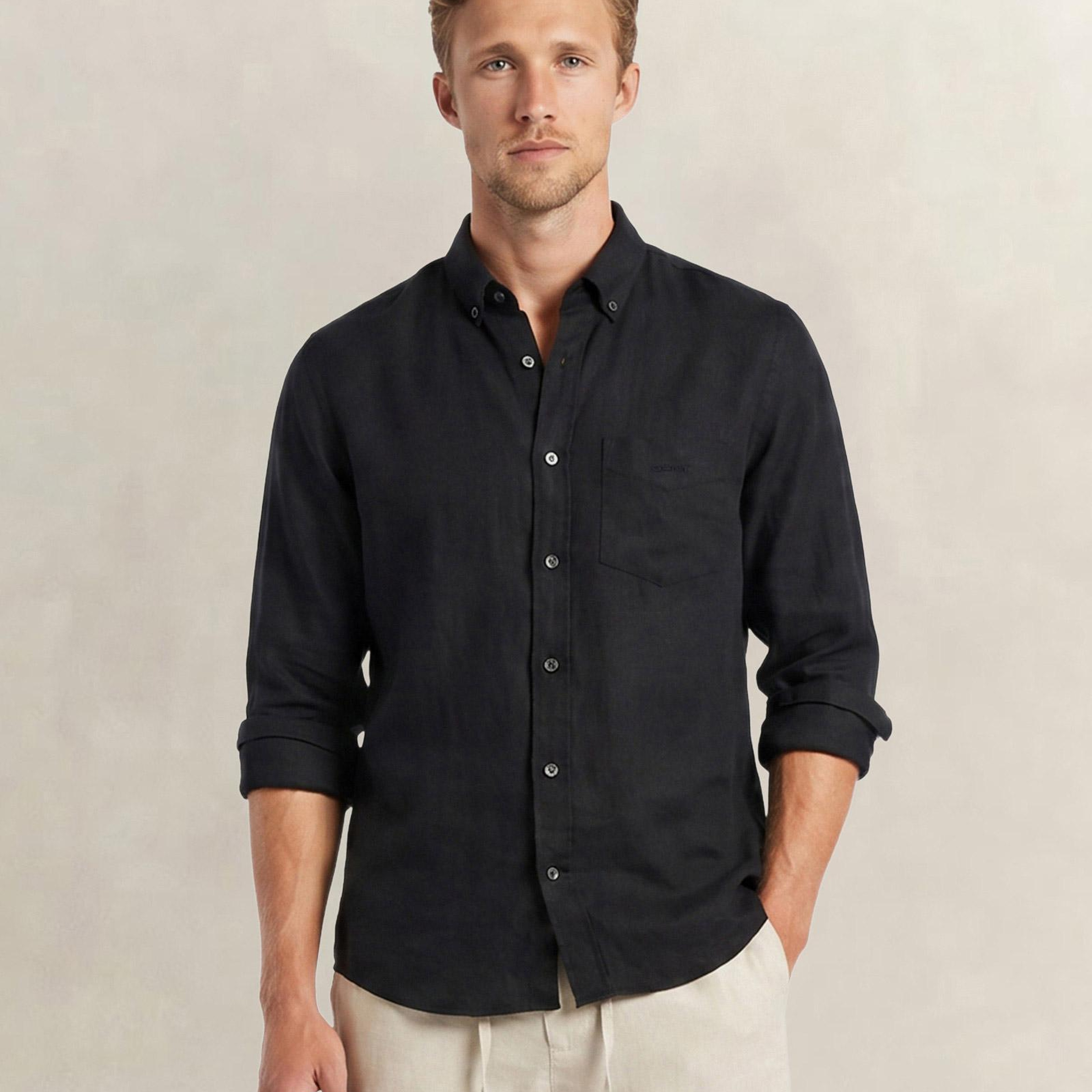 GANT Erkek Siyah Regular Fit Gömlek