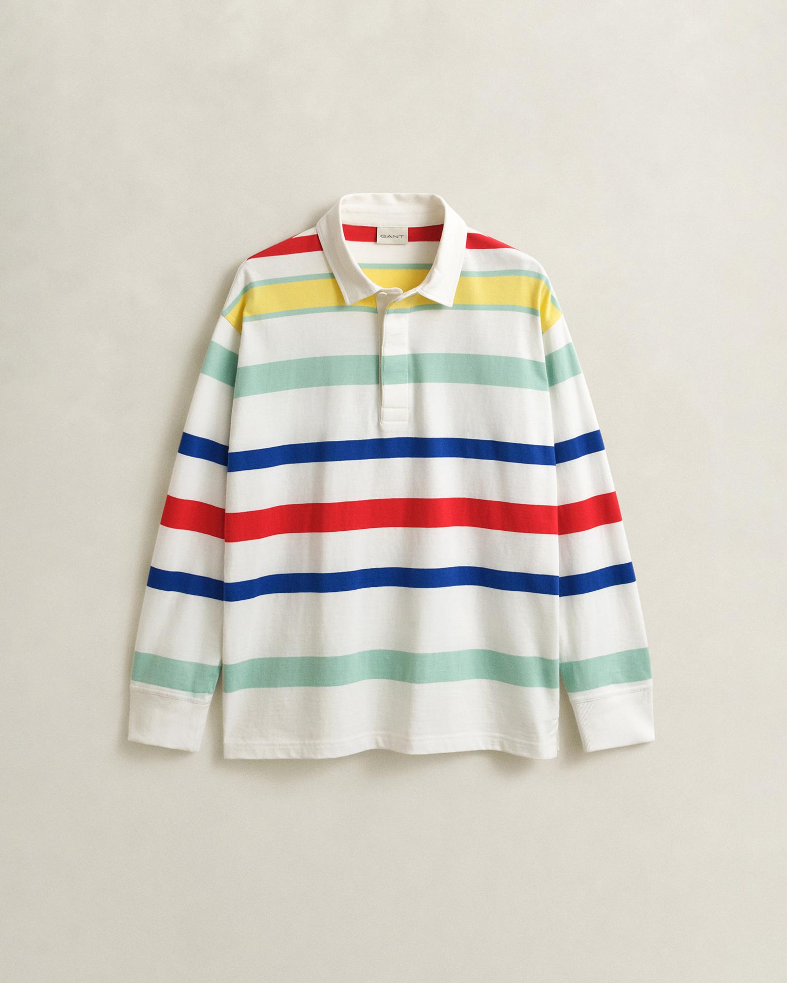 GANT Erkek Beyaz Logolu Rugby T-Shirt