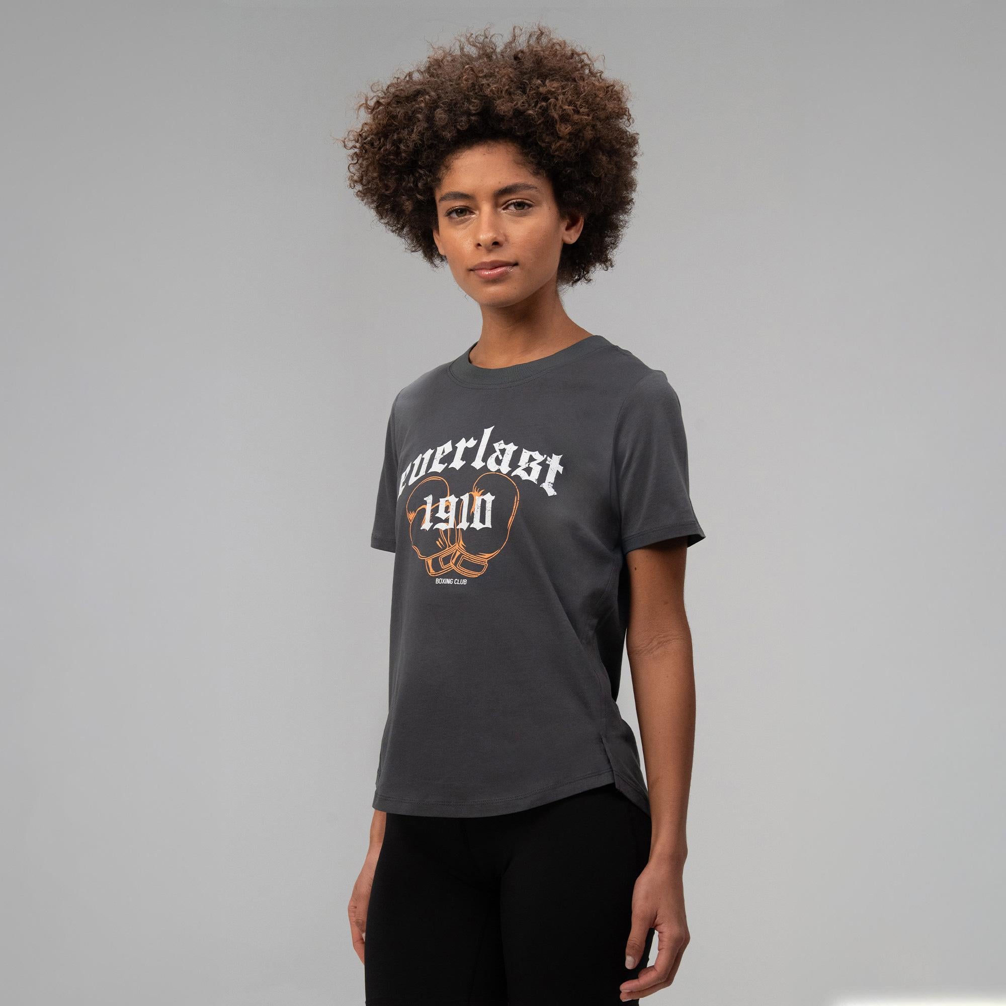 Everlast Graphic Boxing Collection Comfort Fit Gri Kadın T-Shirt
