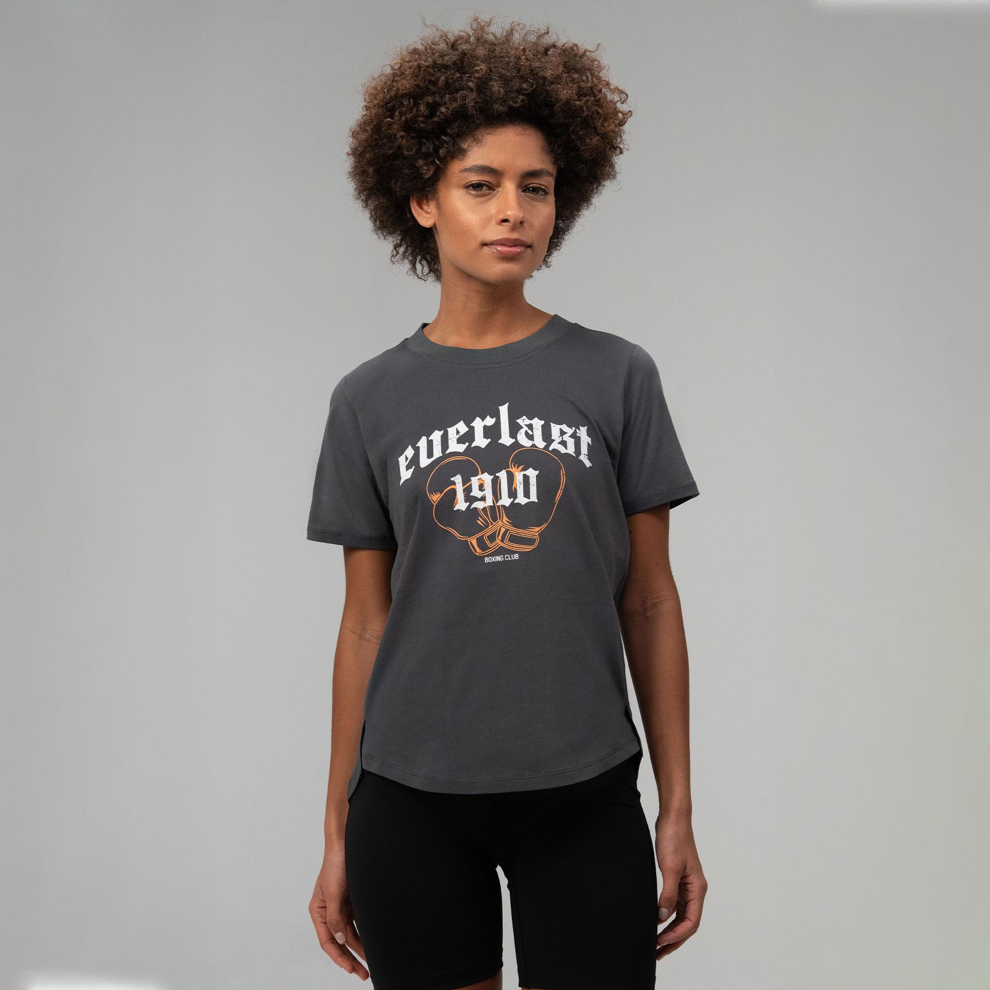 Everlast Graphic Boxing Collection Comfort Fit Gri Kadın T-Shirt