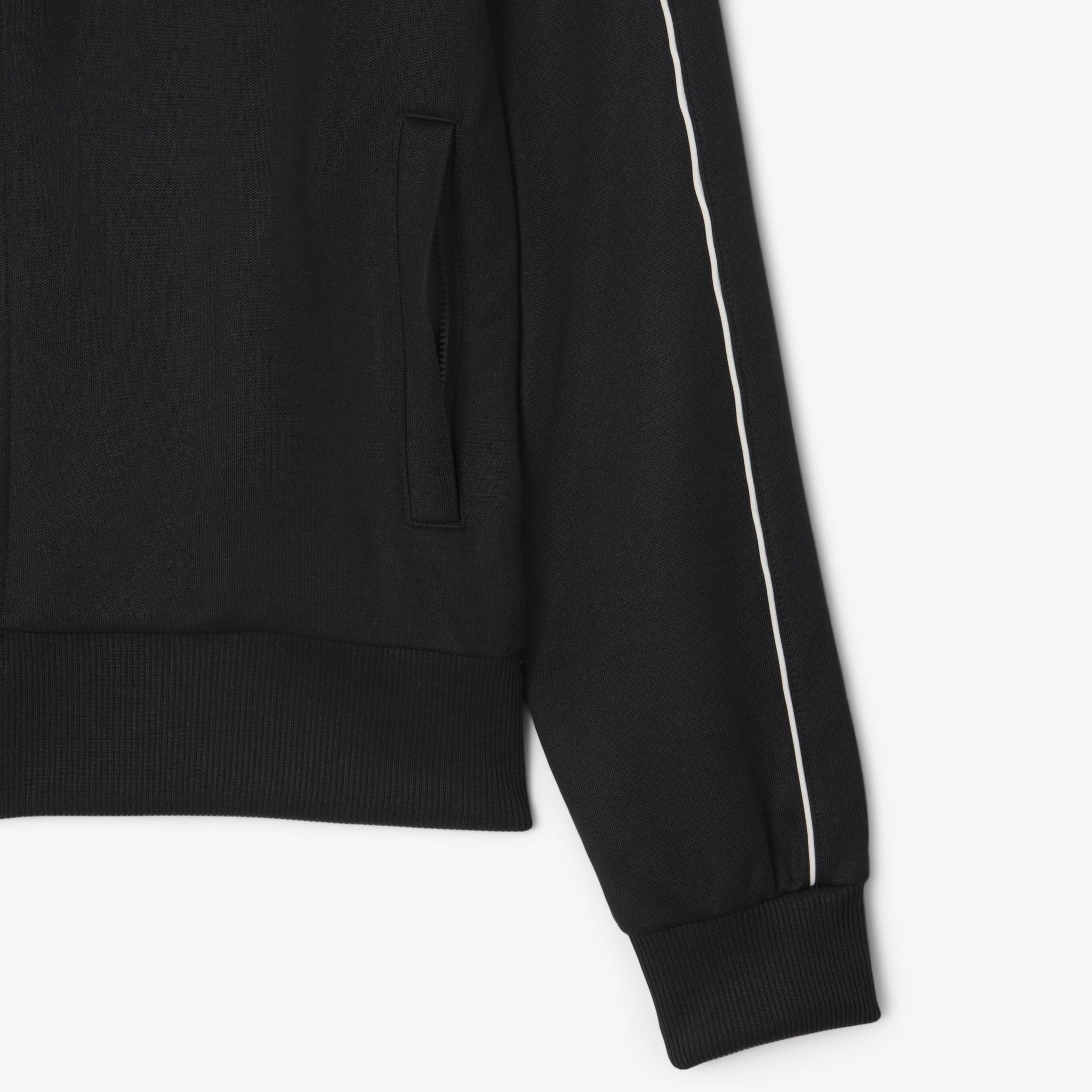 Lacoste Paris Piqué Zip Front Track Erkek Siyah Ceket