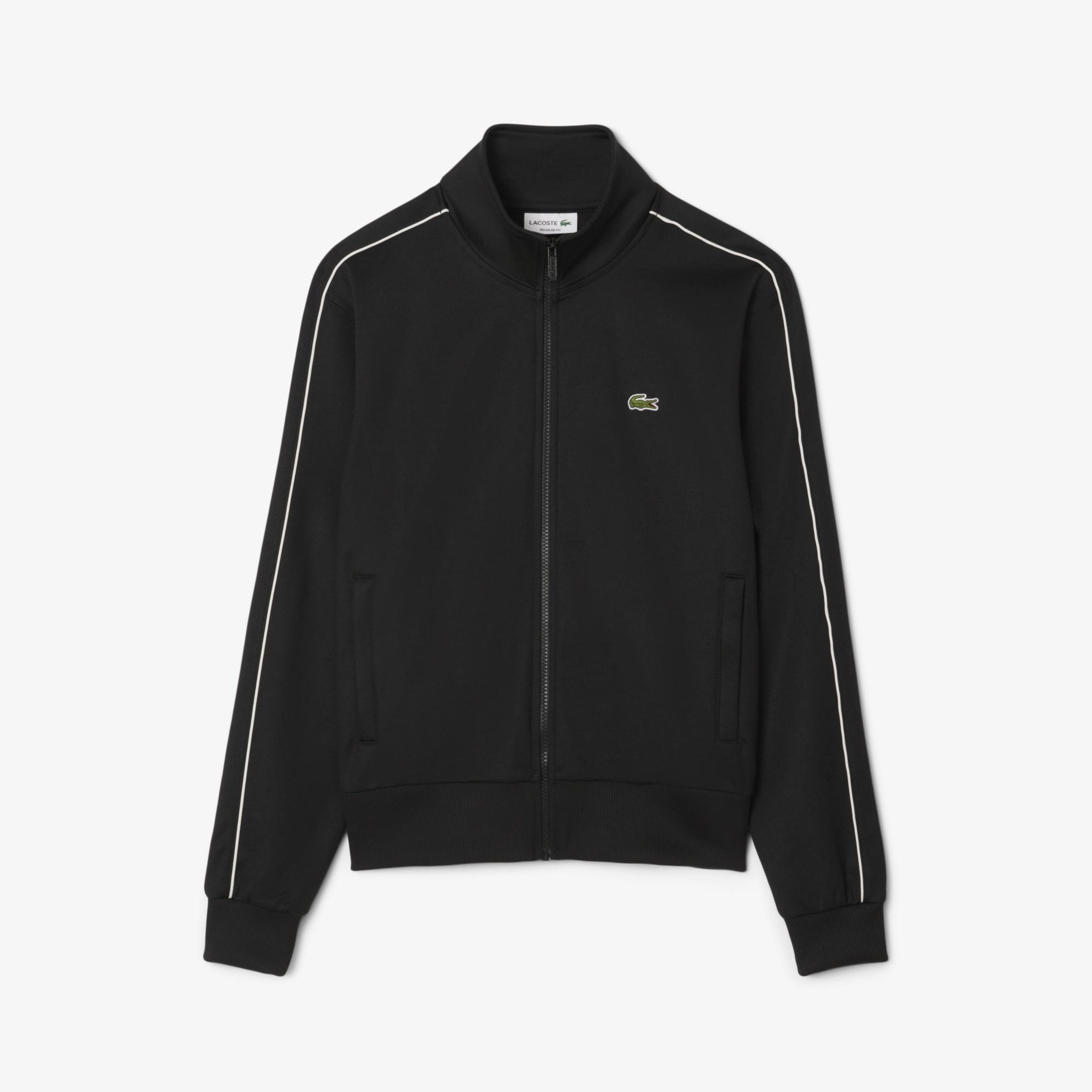 Lacoste Paris Piqué Zip Front Track Erkek Siyah Ceket