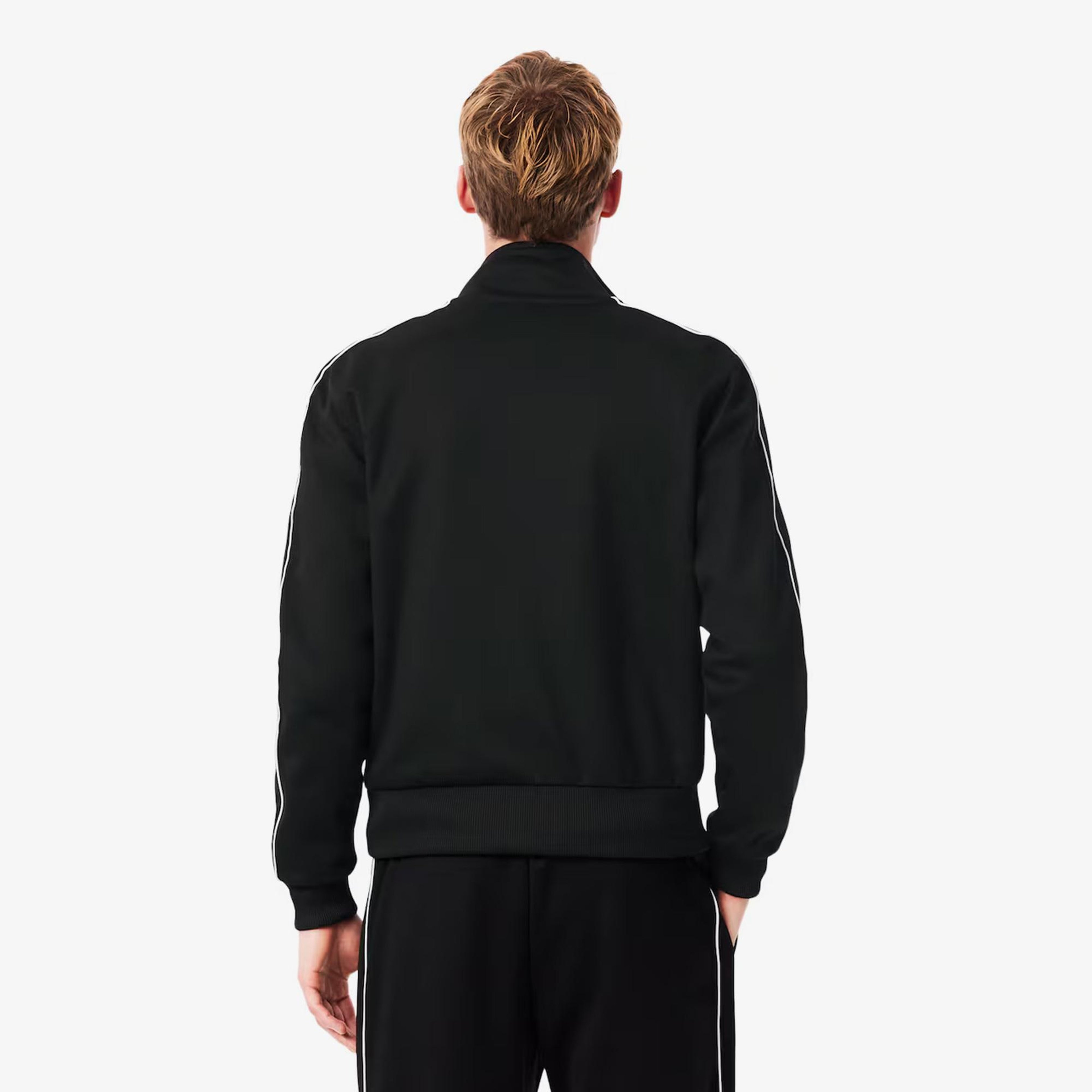 Lacoste Paris Piqué Zip Front Track Erkek Siyah Ceket