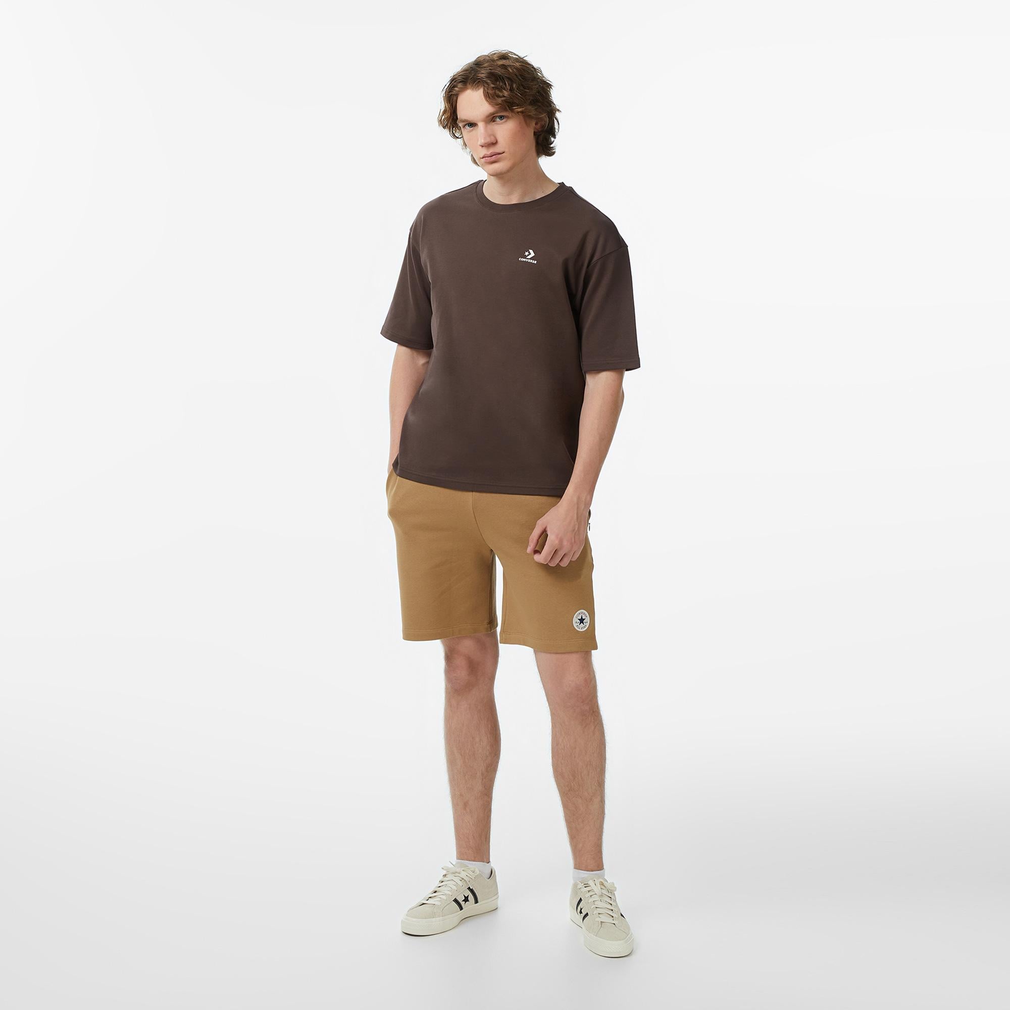Converse Erkek Chevron Baskılı Kahverengi T-Shirt