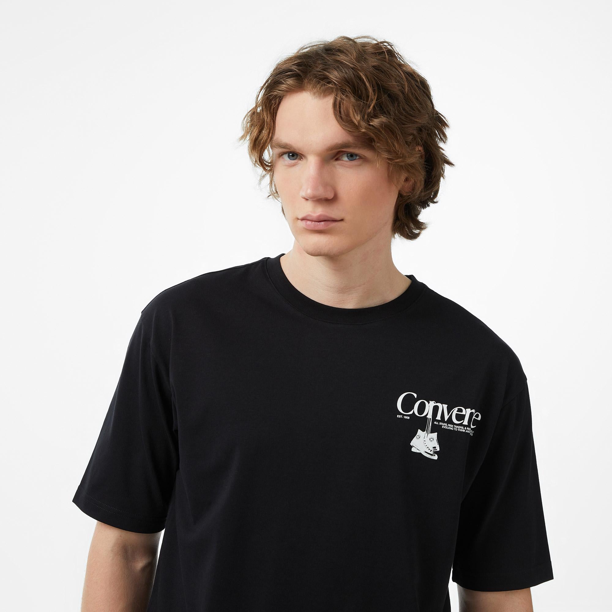 Converse Erkek Siyah Grafik Baskılı T-Shirt