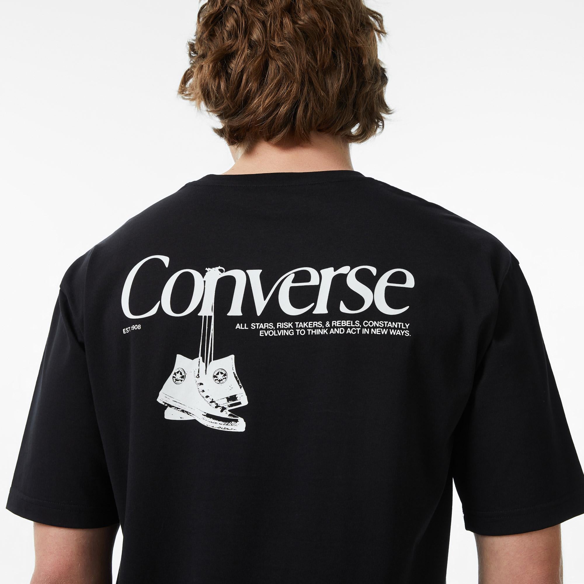 Converse Erkek Siyah Grafik Baskılı T-Shirt