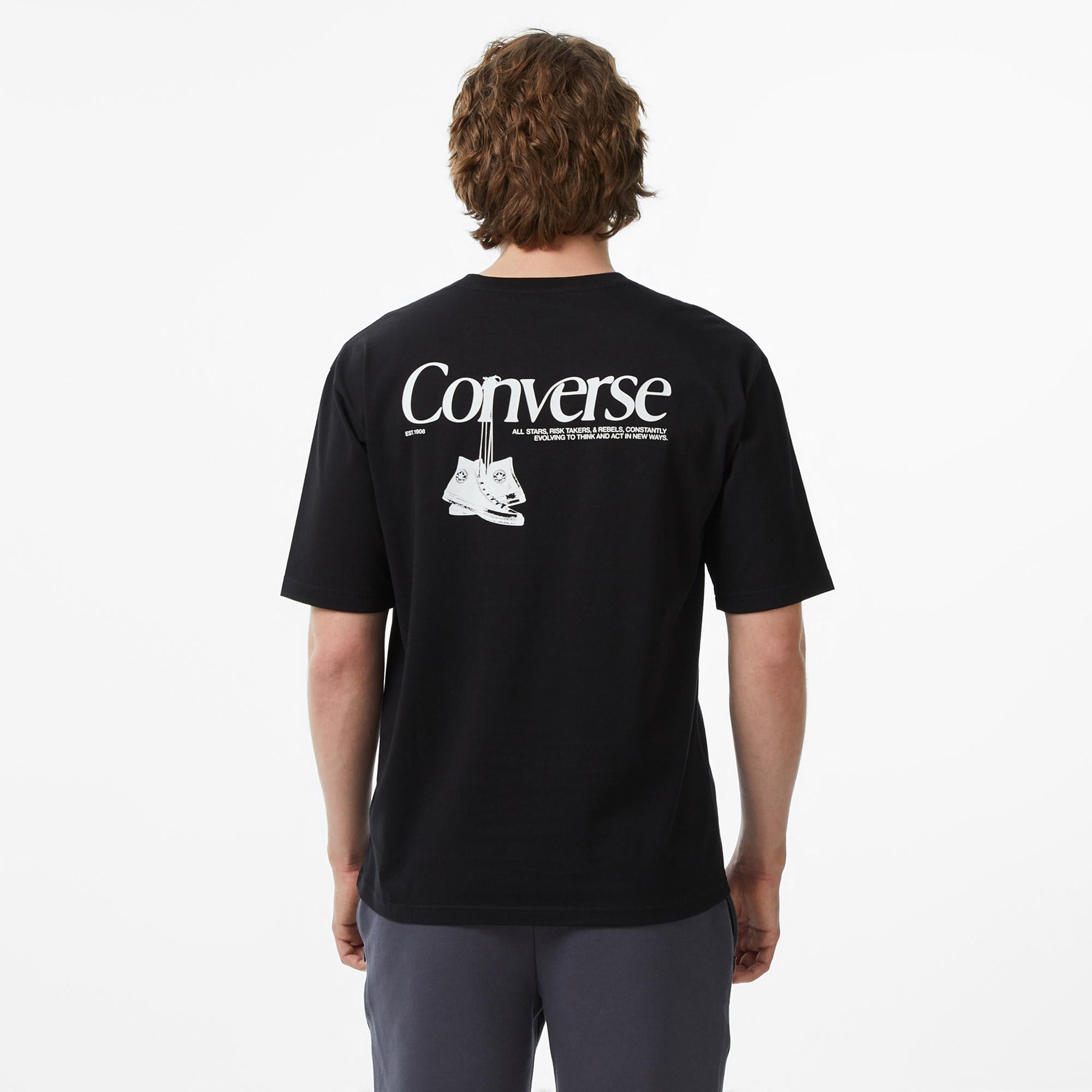 Converse Erkek Siyah Grafik Baskılı T-Shirt