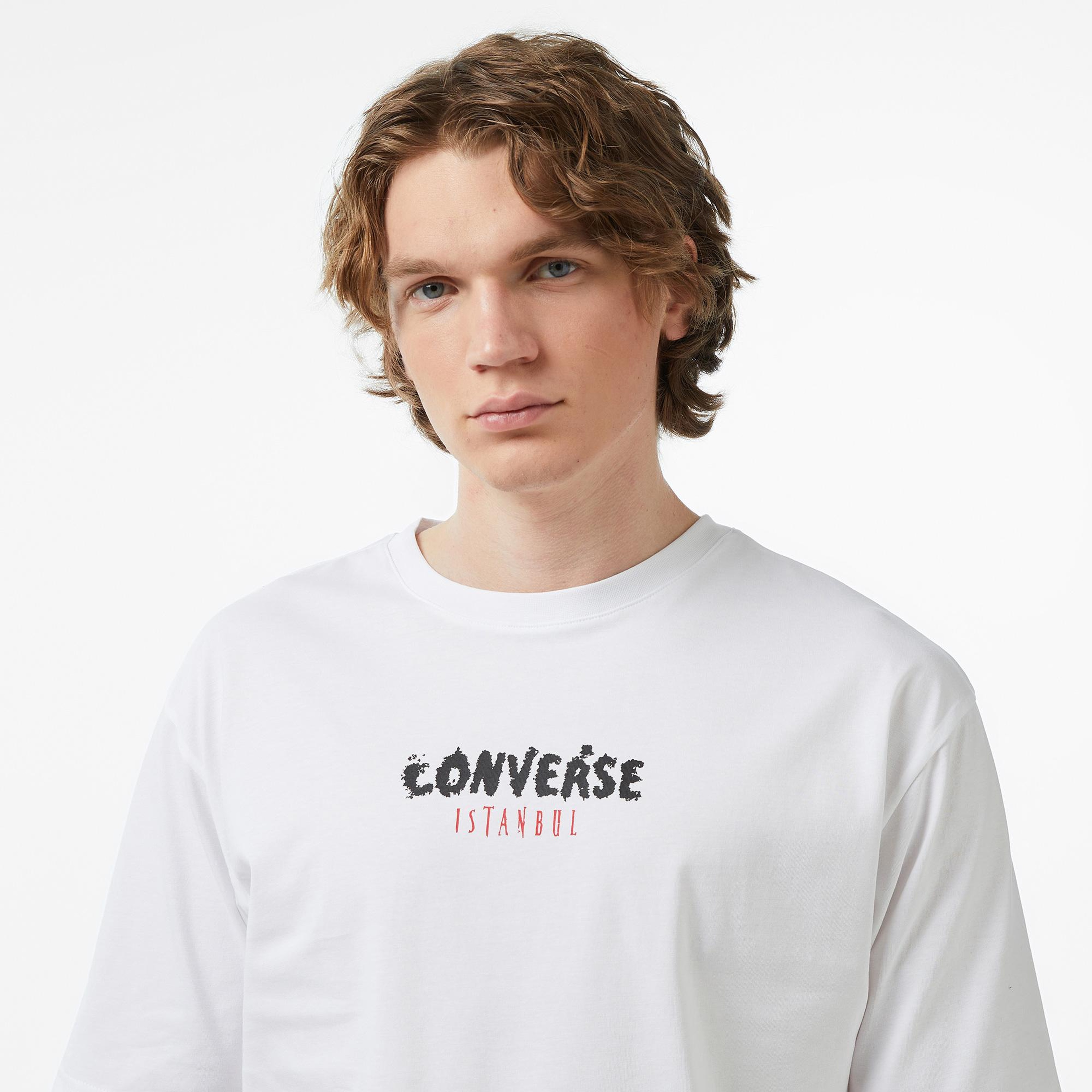 Converse Erkek Beyaz Grafik Baskılı T-Shirt