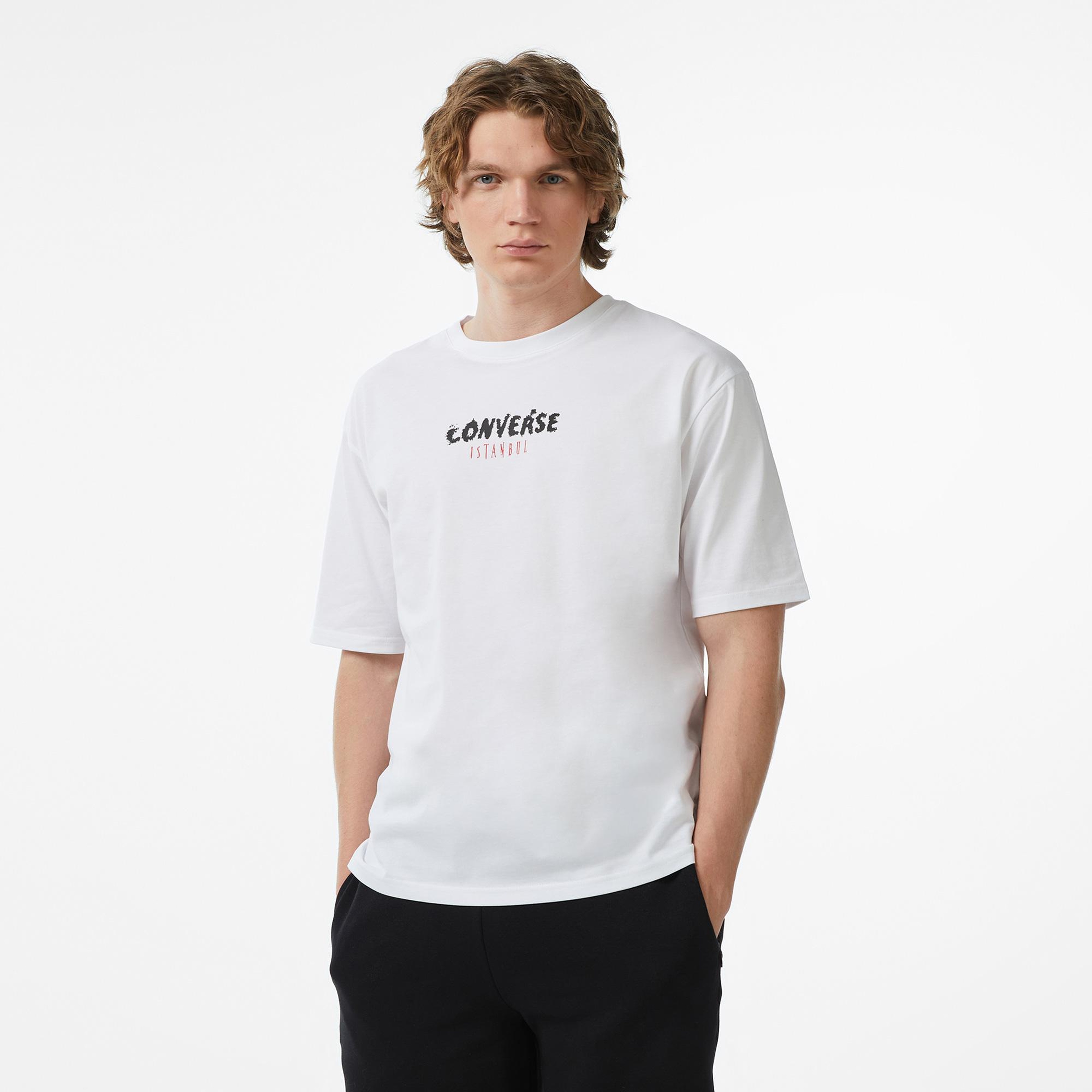 Converse Erkek Beyaz Grafik Baskılı T-Shirt