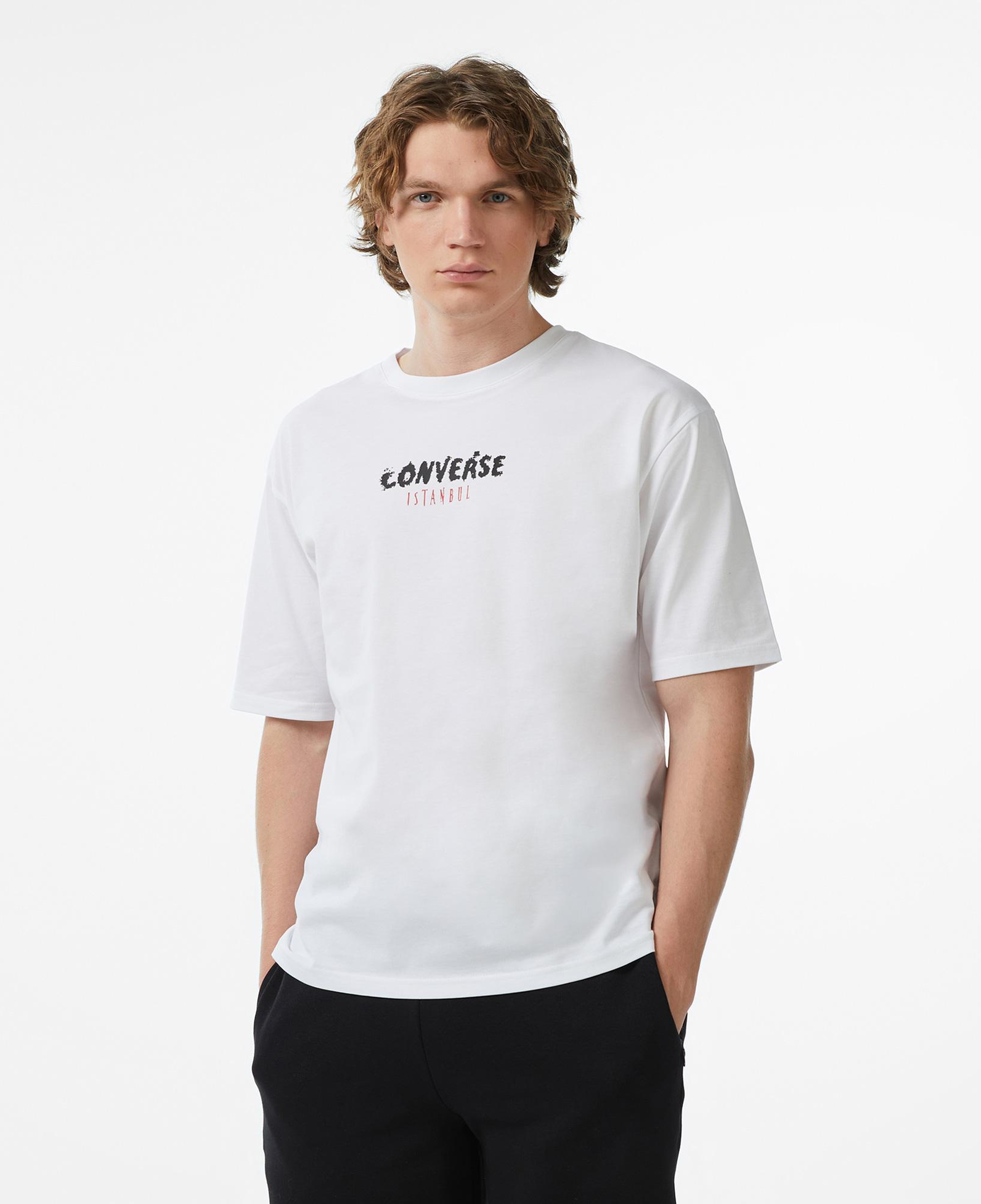 Converse Erkek Beyaz Grafik Baskılı T-Shirt