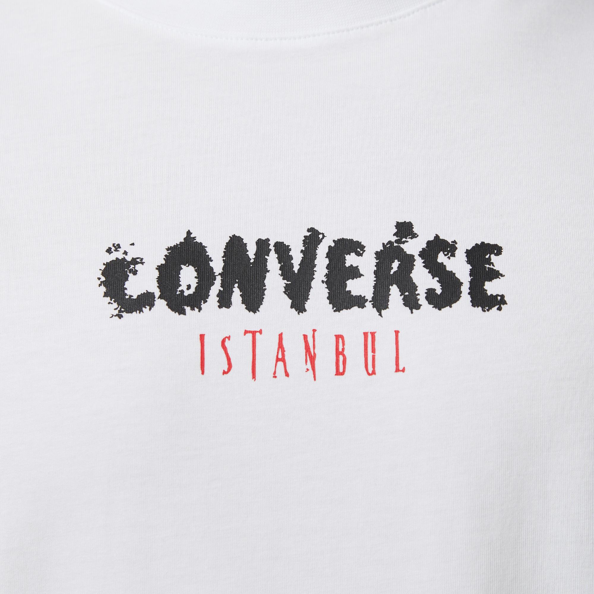 Converse Erkek Beyaz Grafik Baskılı T-Shirt