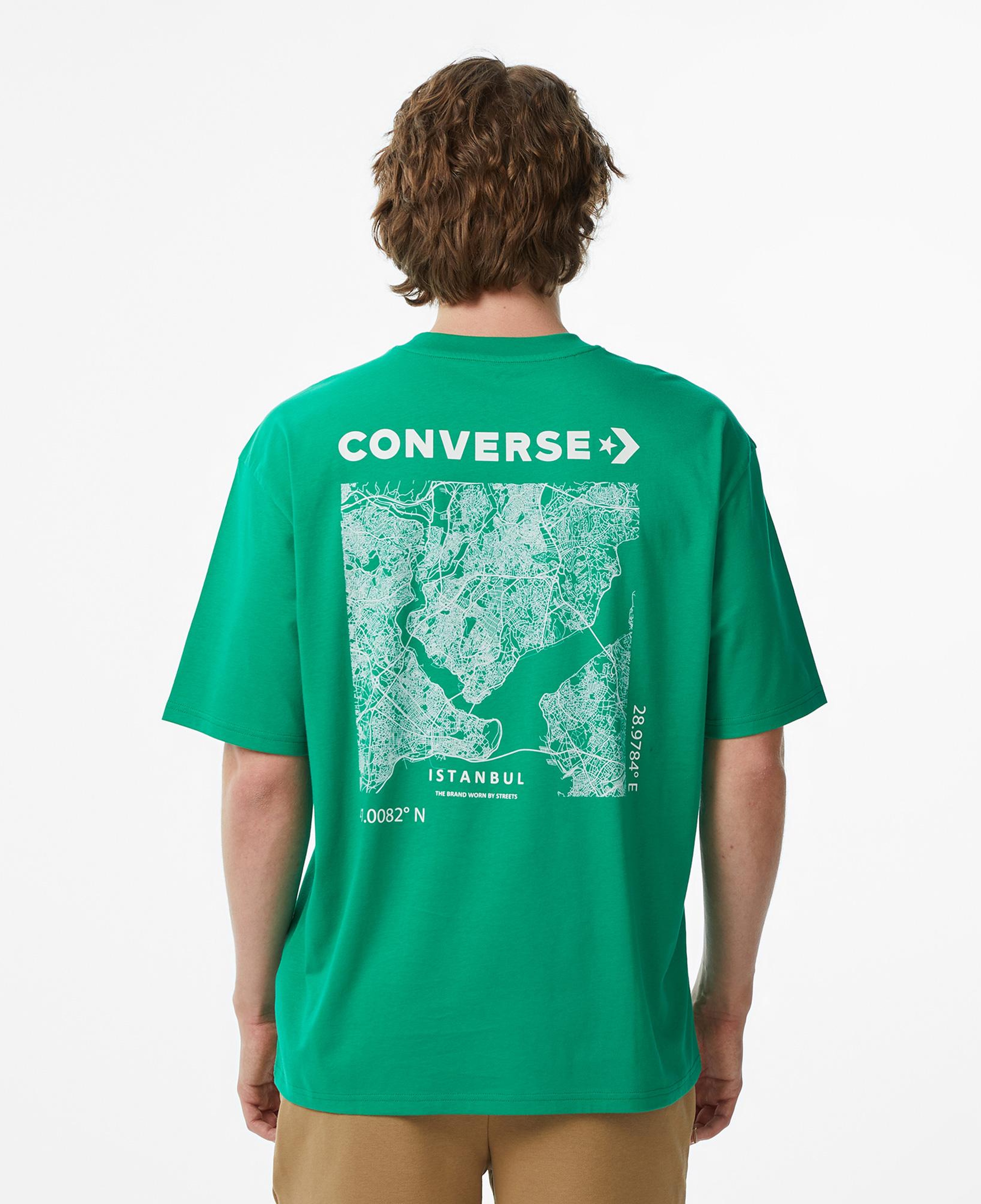 Converse Erkek Yeşil Grafik Baskılı T-Shirt