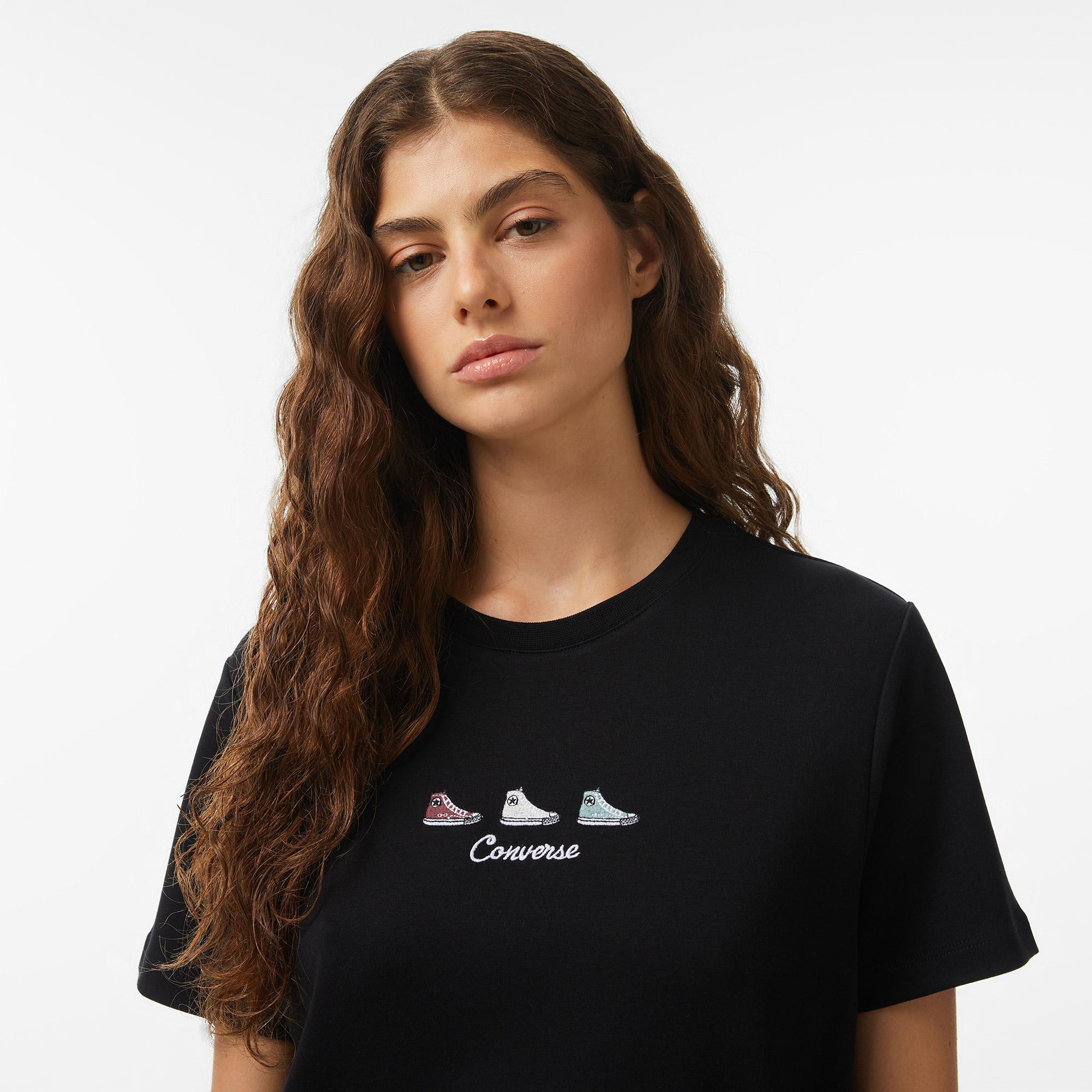 Converse Kadın Siyah T-Shirt