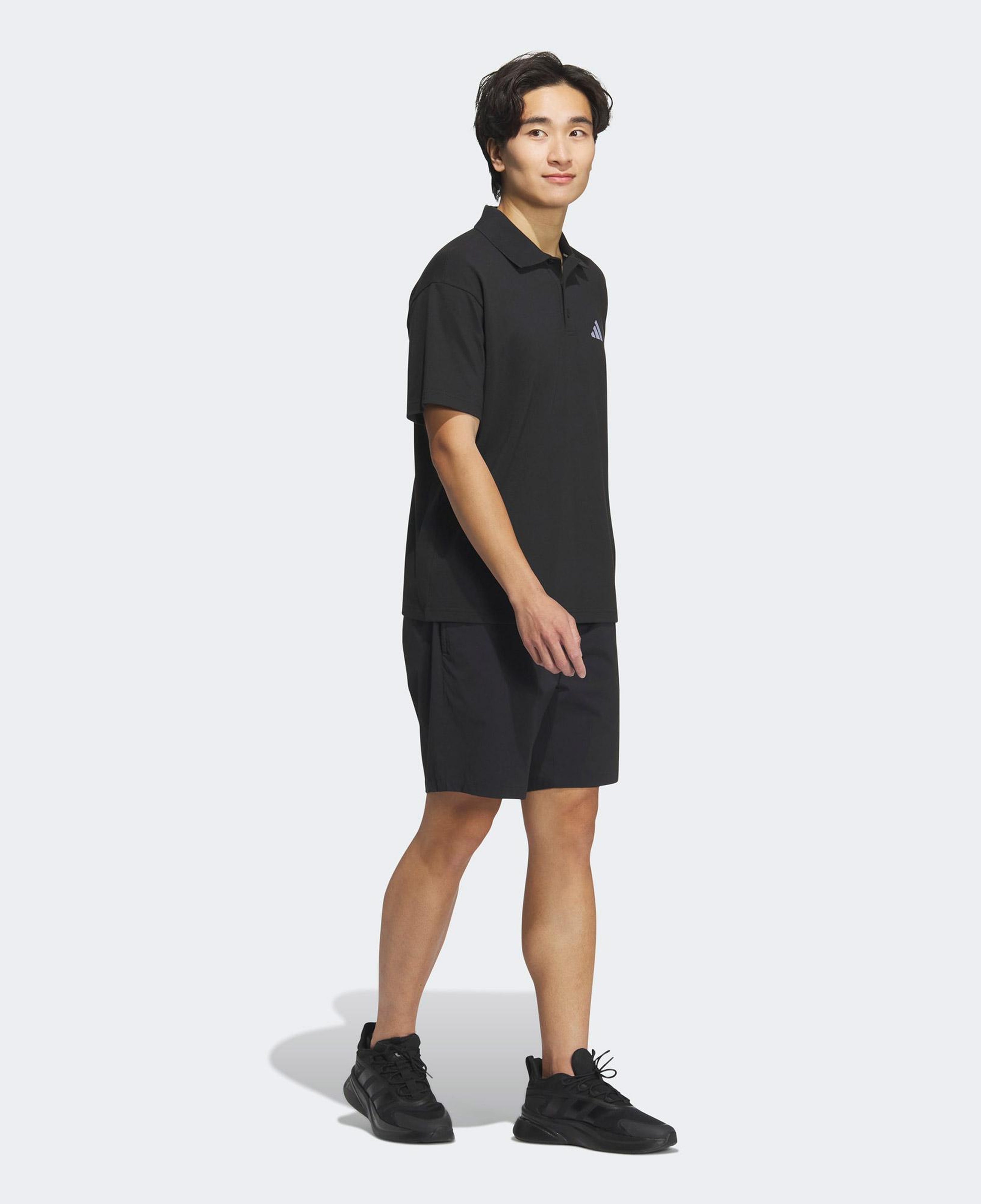 adidas Essentials Plus Bol Kesim Küçük Logolu Kısa Kollu Erkek Siyah Polo T-Shirt