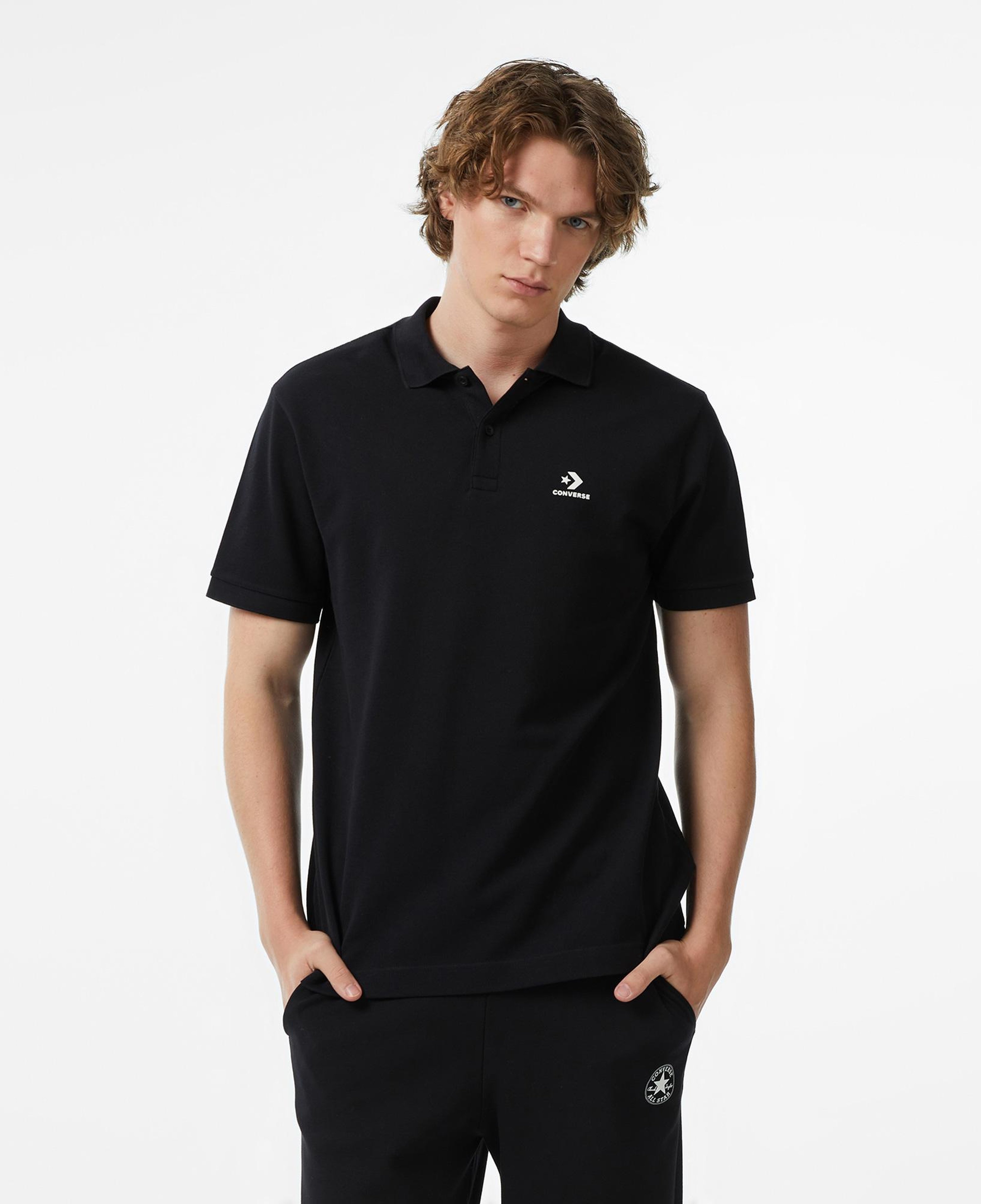 Converse Erkek Siyah Polo Yaka T-Shirt