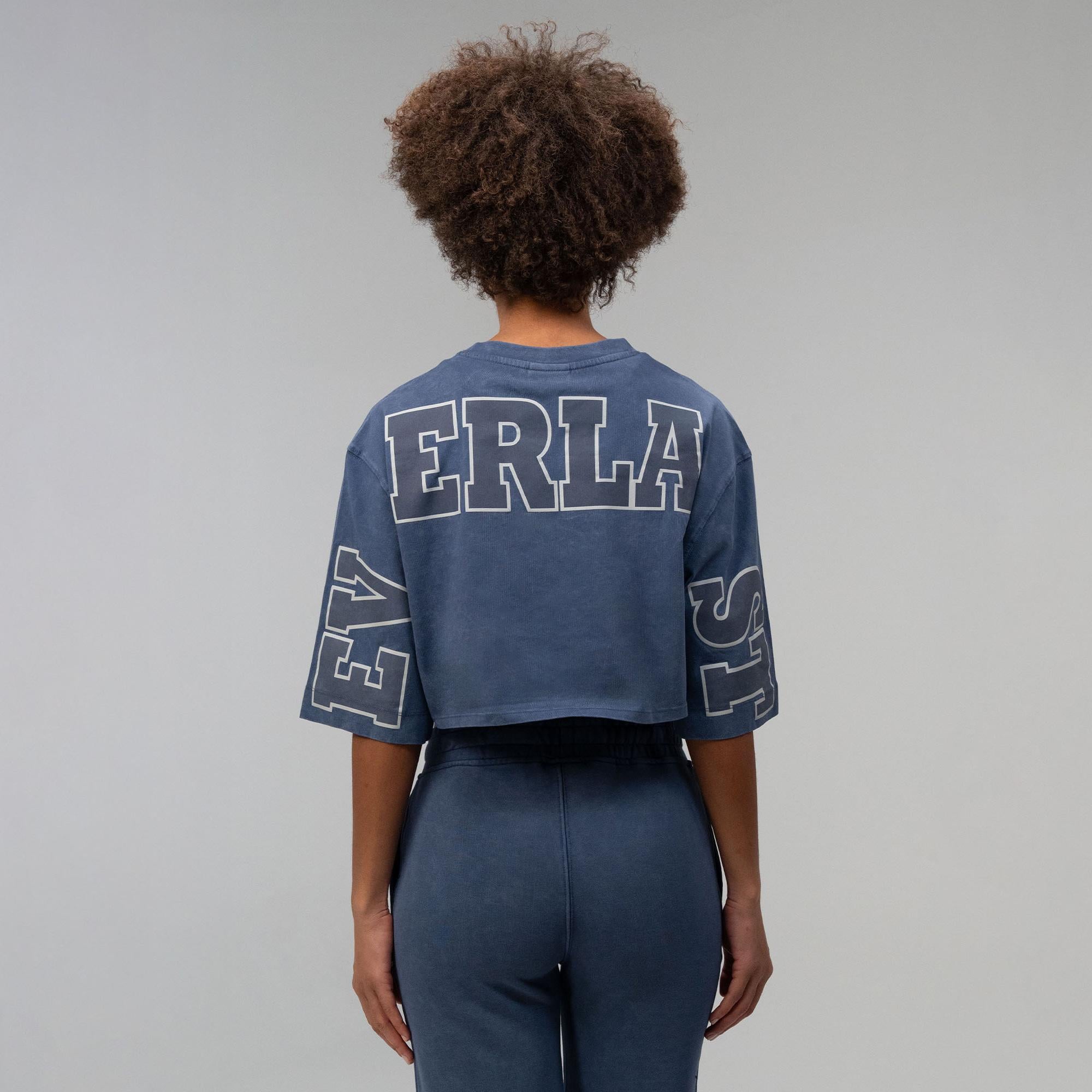Everlast Giant Logo Oversize Lacivert Kadın T-Shirt