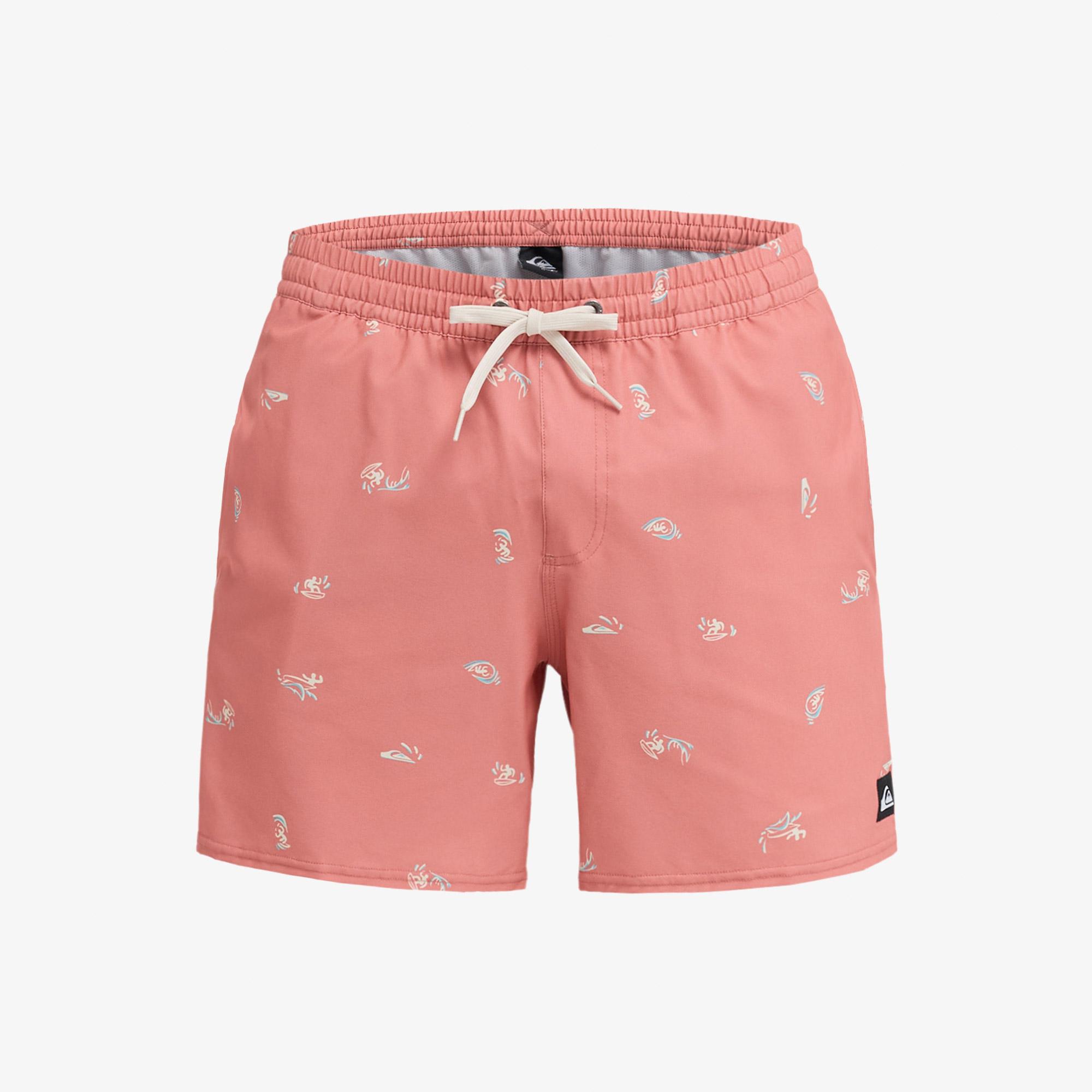 QuiksiStretch Printed Erkek Pembe Deniz Şortu
