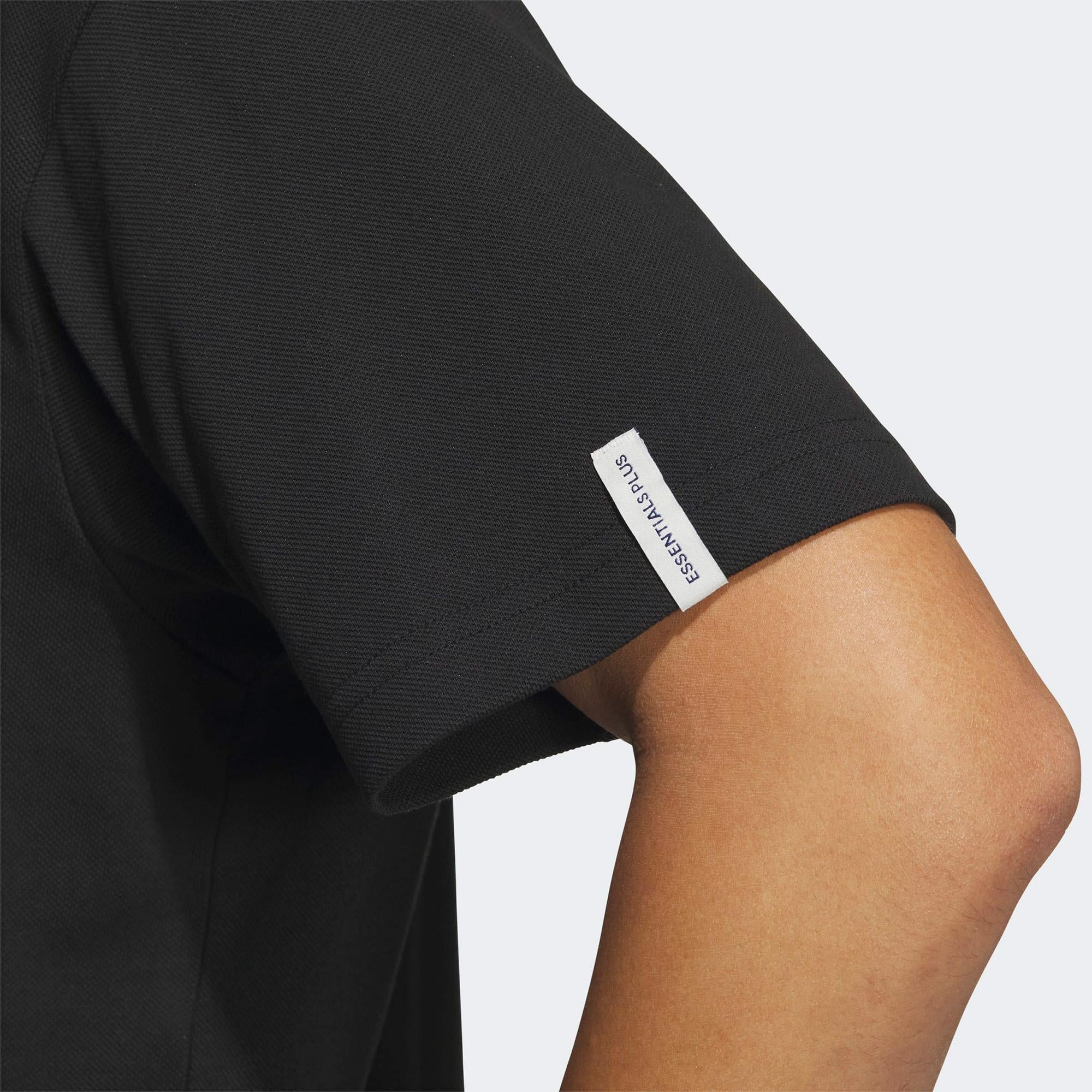 adidas Essentials Plus Bol Kesim Küçük Logolu Kısa Kollu Erkek Siyah Polo T-Shirt