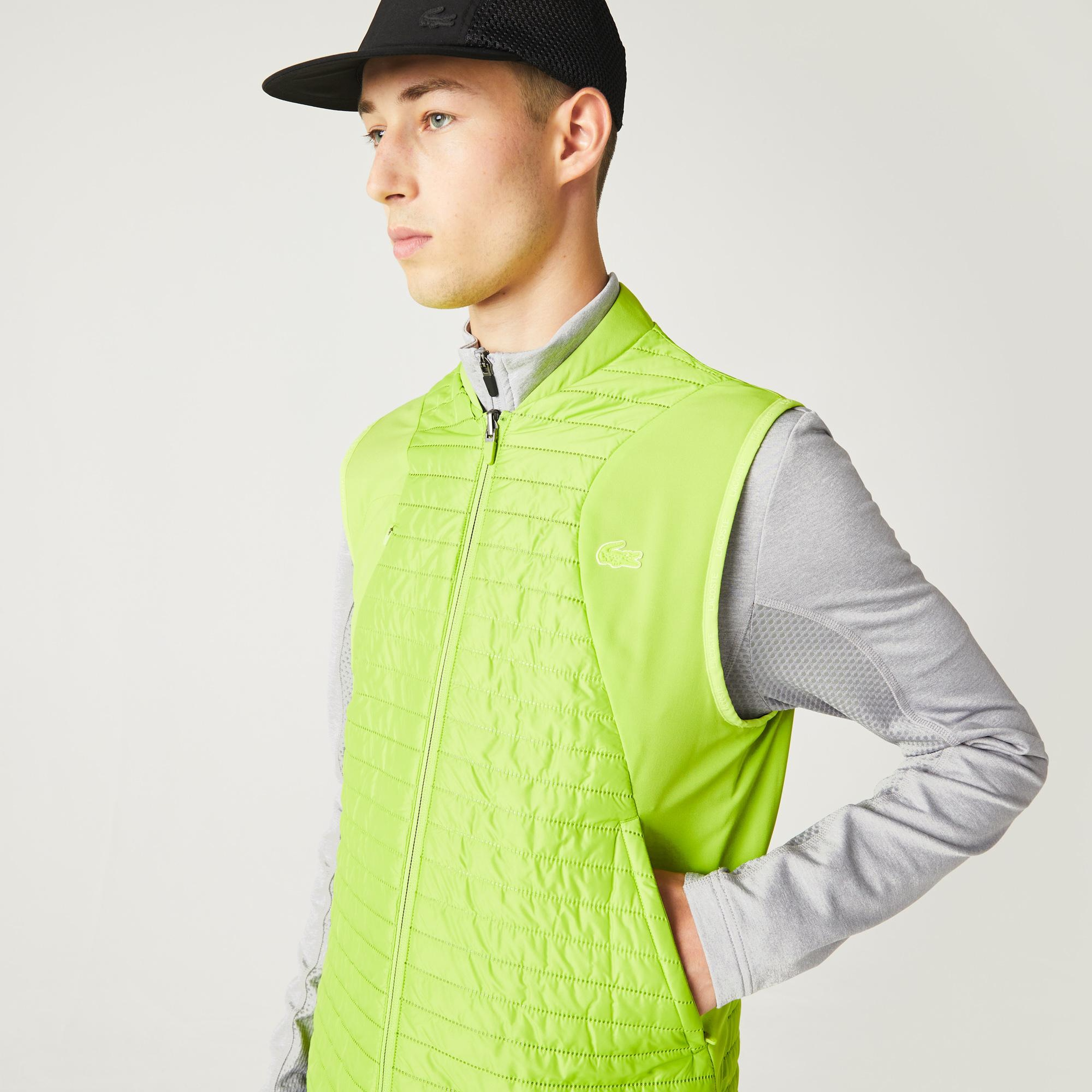 Lacoste SPORT Active Erkek Hakim Yaka Kapitone Çift Taraflı Siyah Yelek