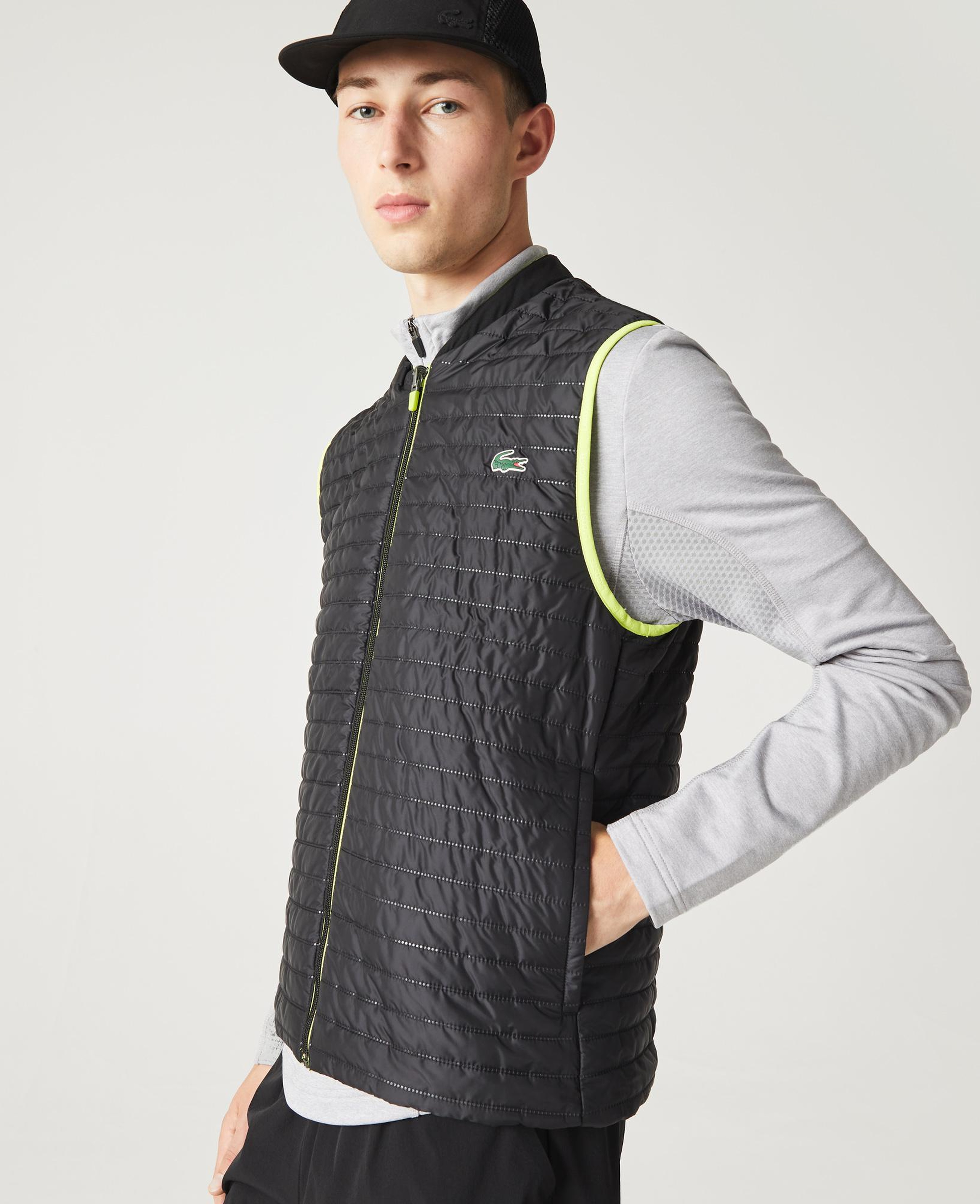 Lacoste SPORT Active Erkek Hakim Yaka Kapitone Çift Taraflı Siyah Yelek