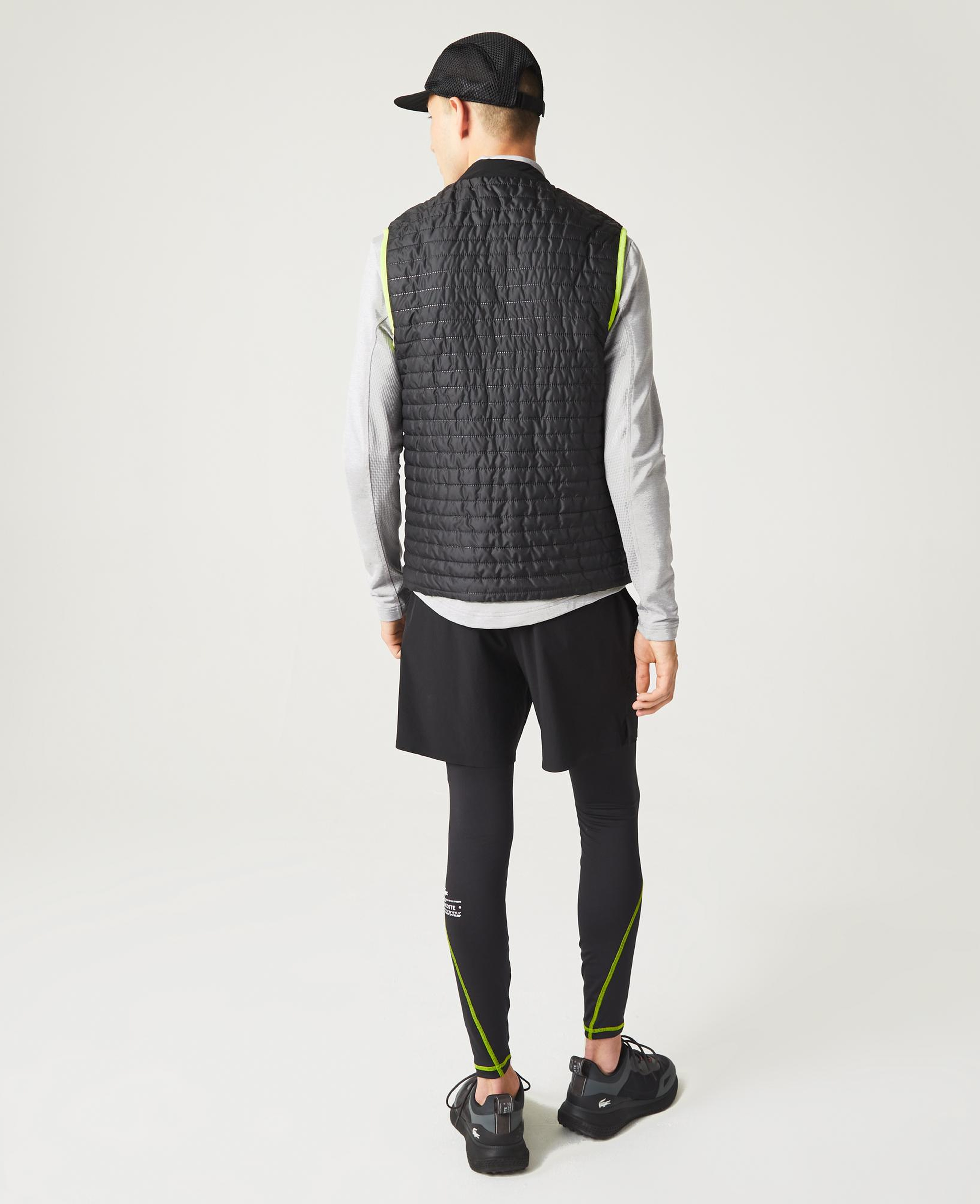 Lacoste SPORT Active Erkek Hakim Yaka Kapitone Çift Taraflı Siyah Yelek