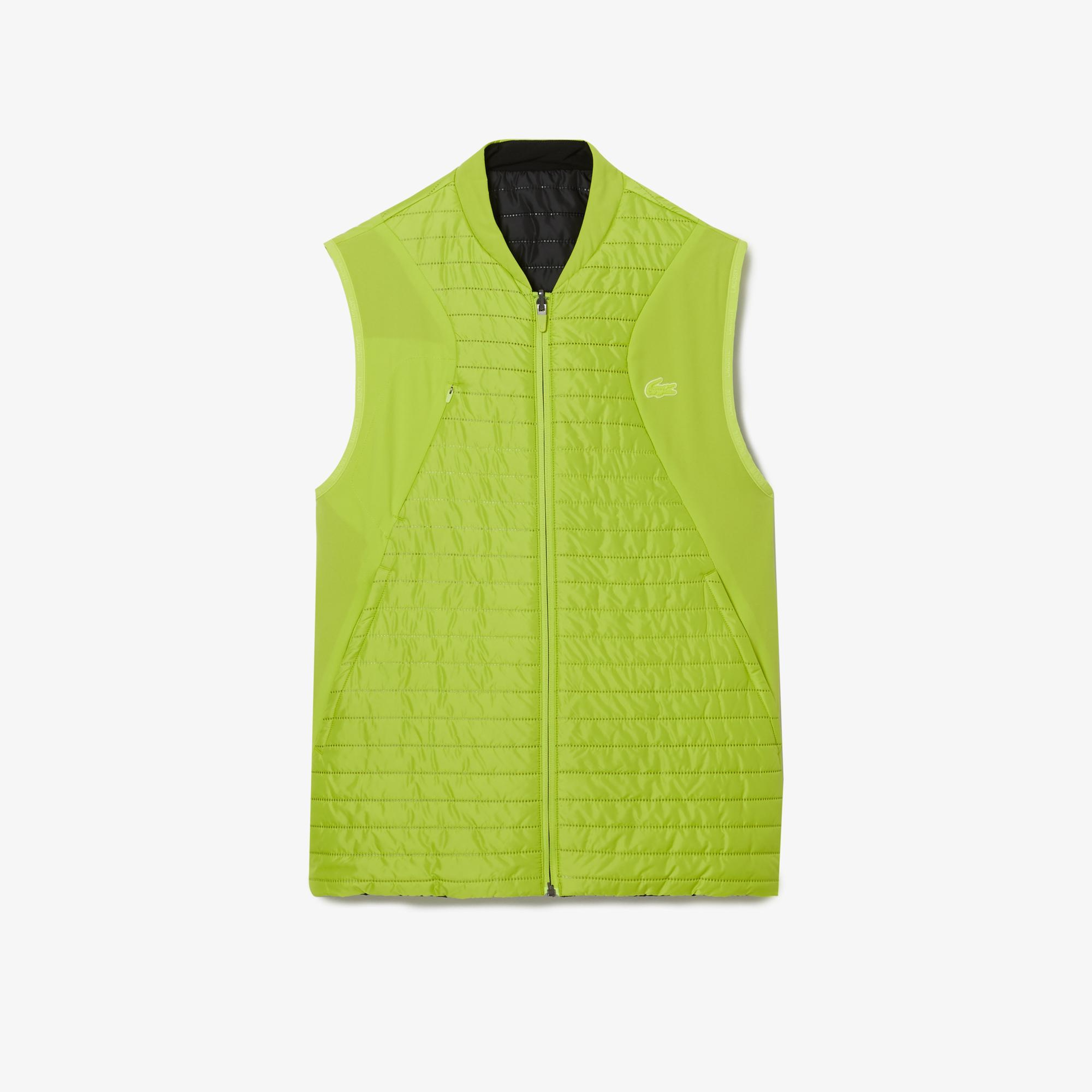 Lacoste SPORT Active Erkek Hakim Yaka Kapitone Çift Taraflı Siyah Yelek