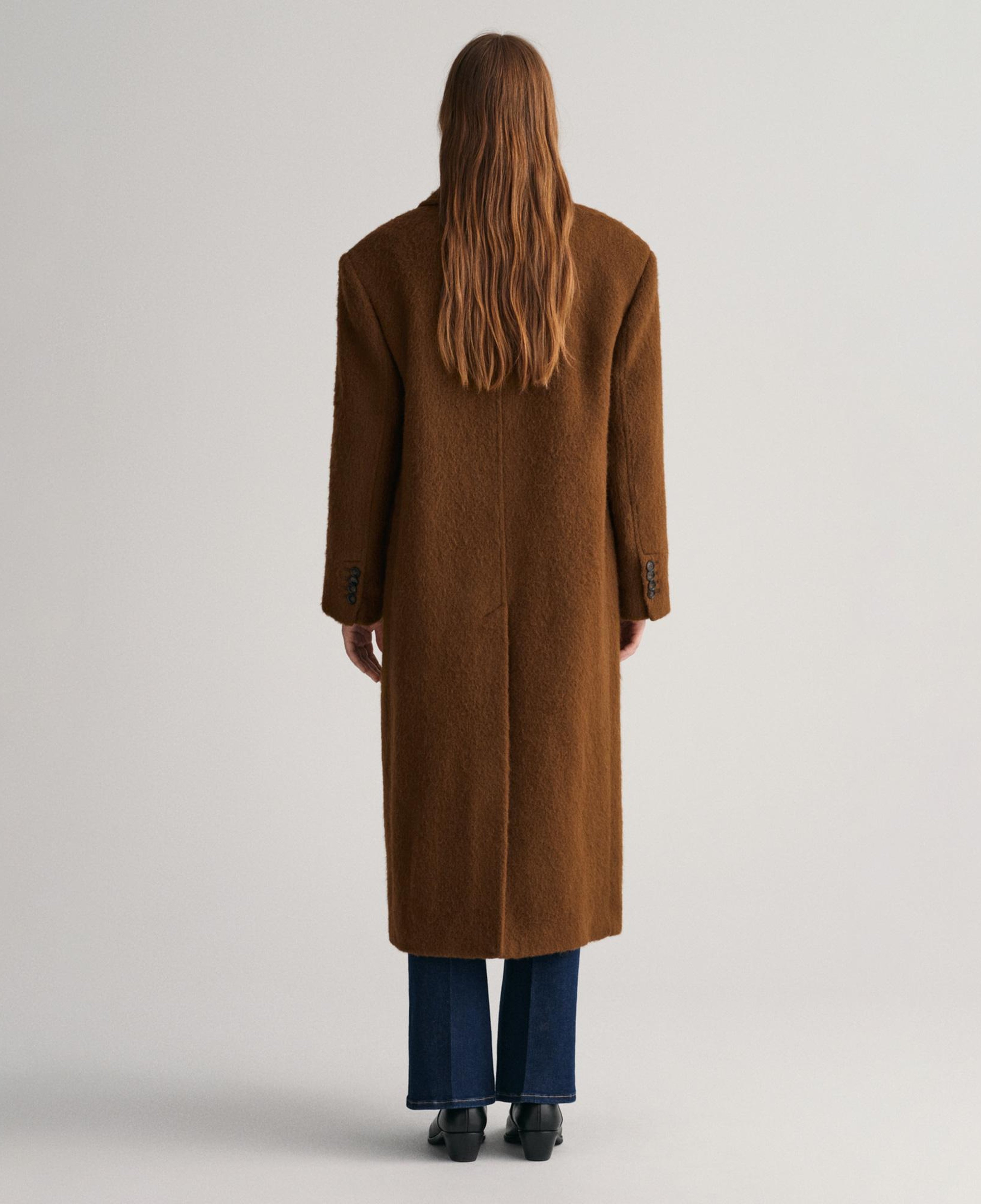 GANT Kadın Kahverengi Oversize Fit Klasik Yaka Kaban