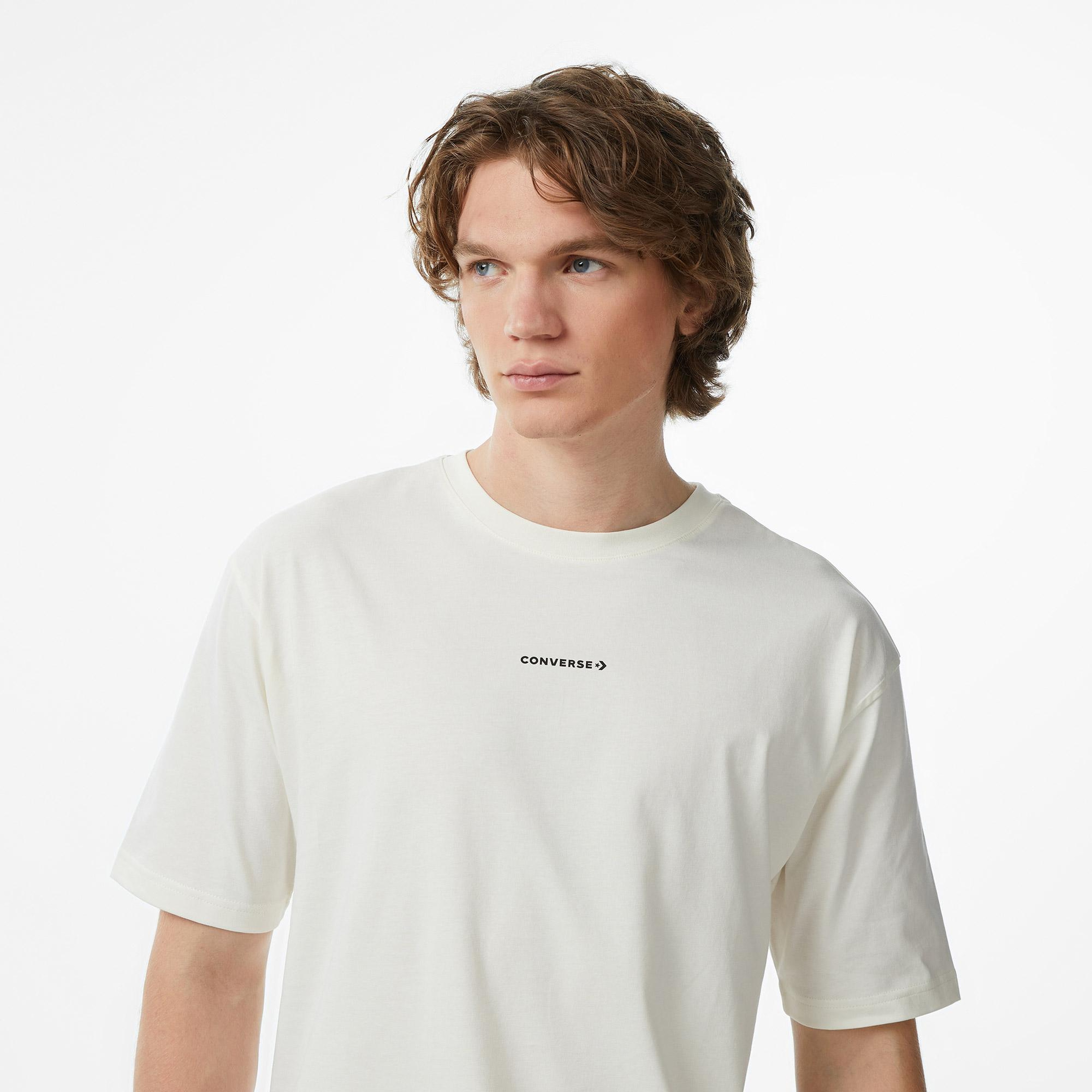 Converse Erkek Krem Grafik Baskılı T-Shirt