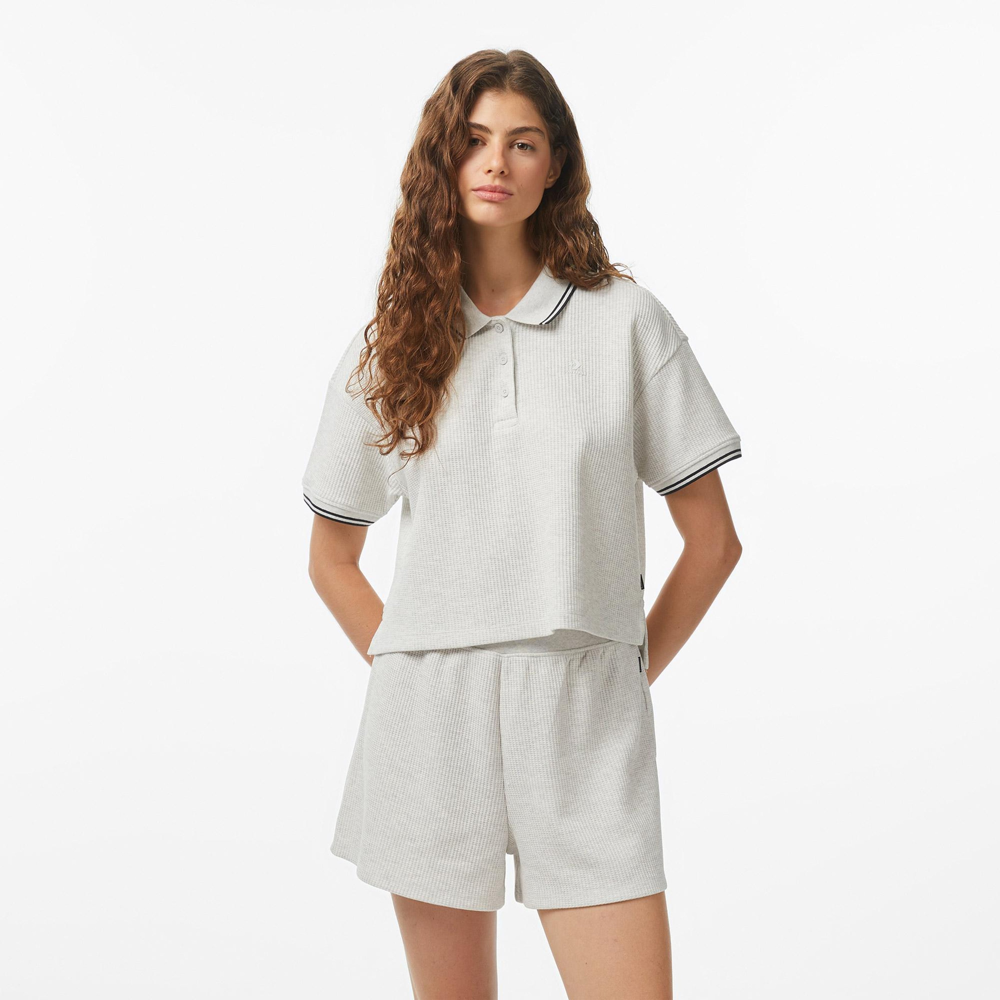 Converse Kadın Gri Polo Yaka T-Shirt
