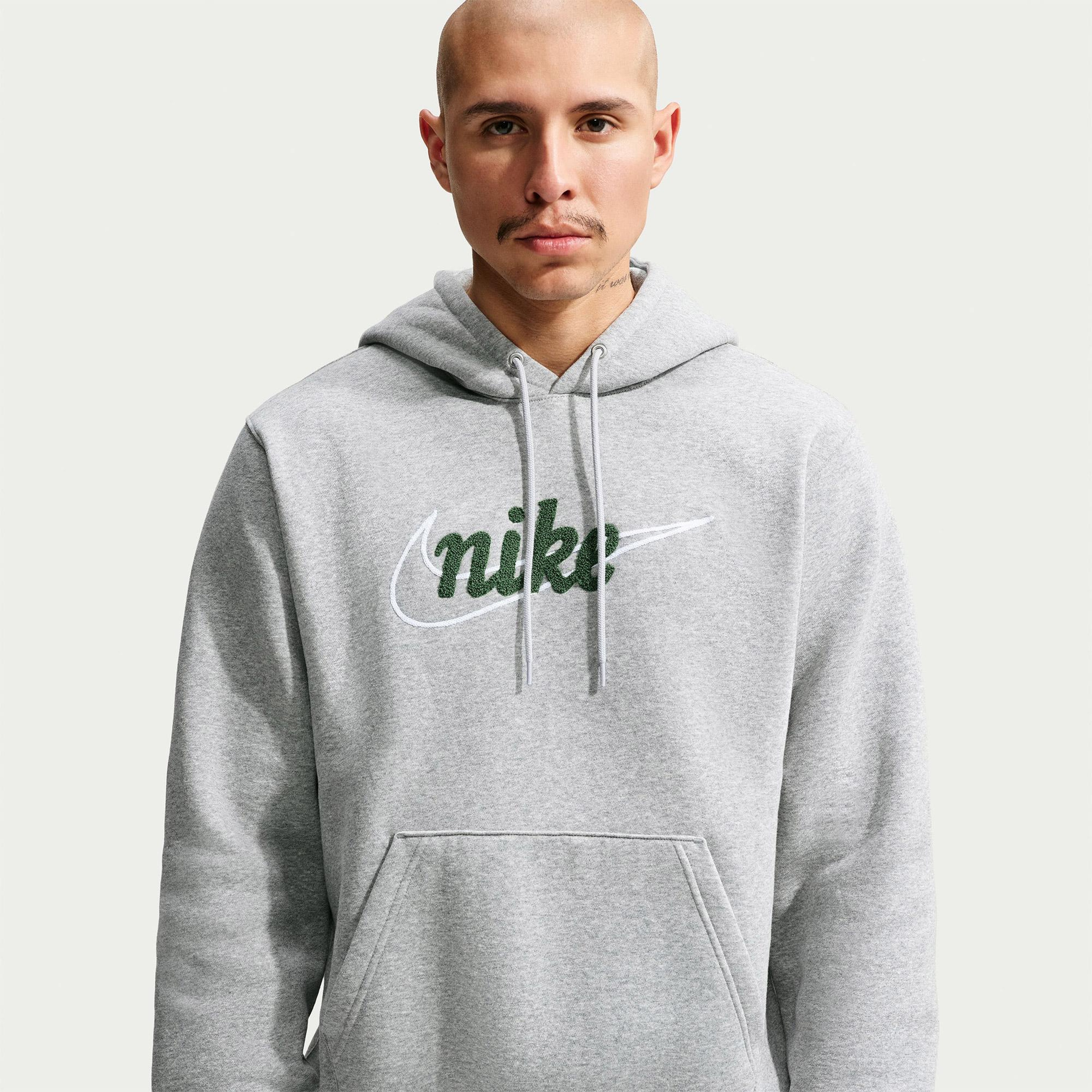 Nike Sportswear Club Erkek Gri Hoodie