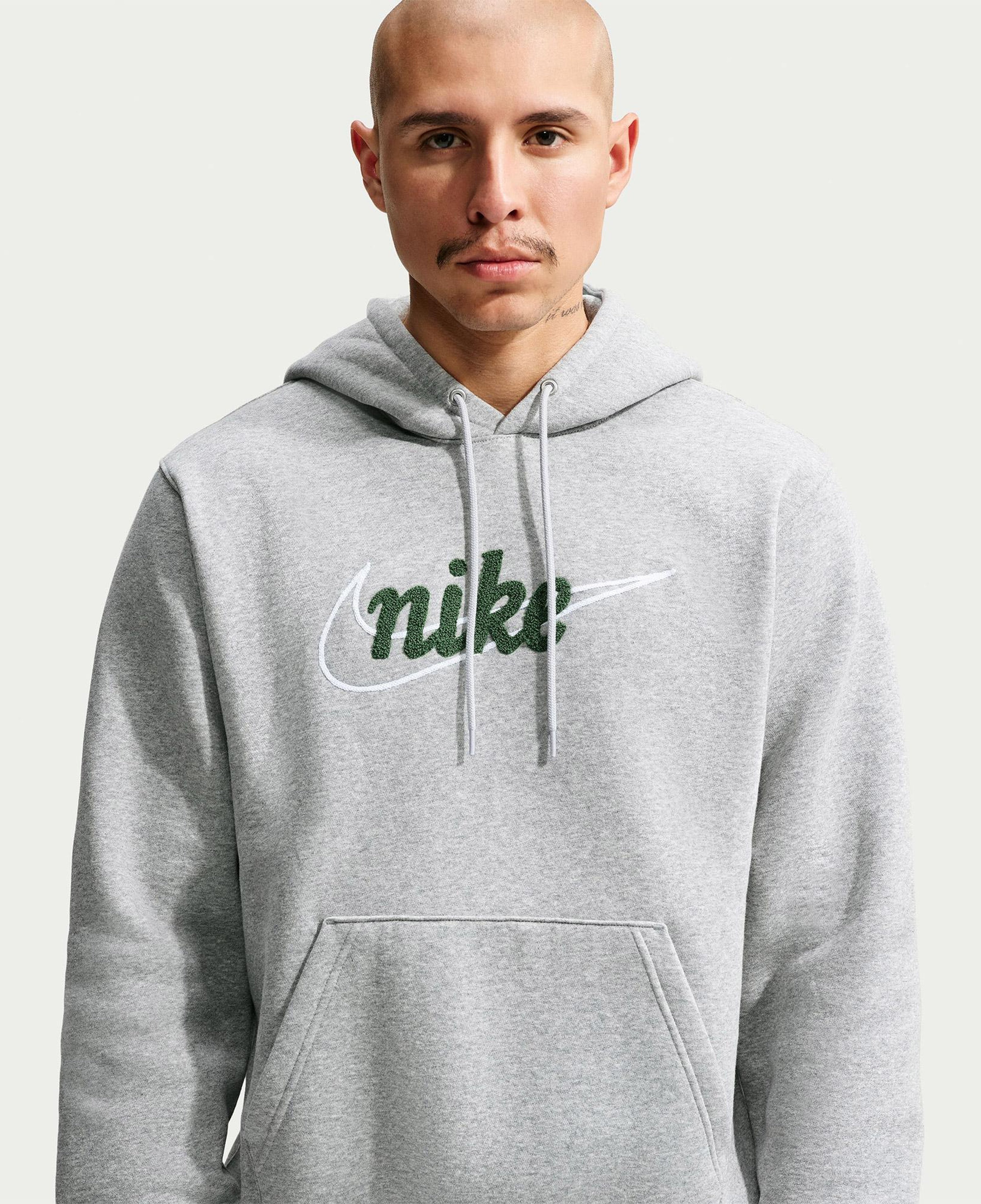 Nike Sportswear Club Erkek Gri Hoodie