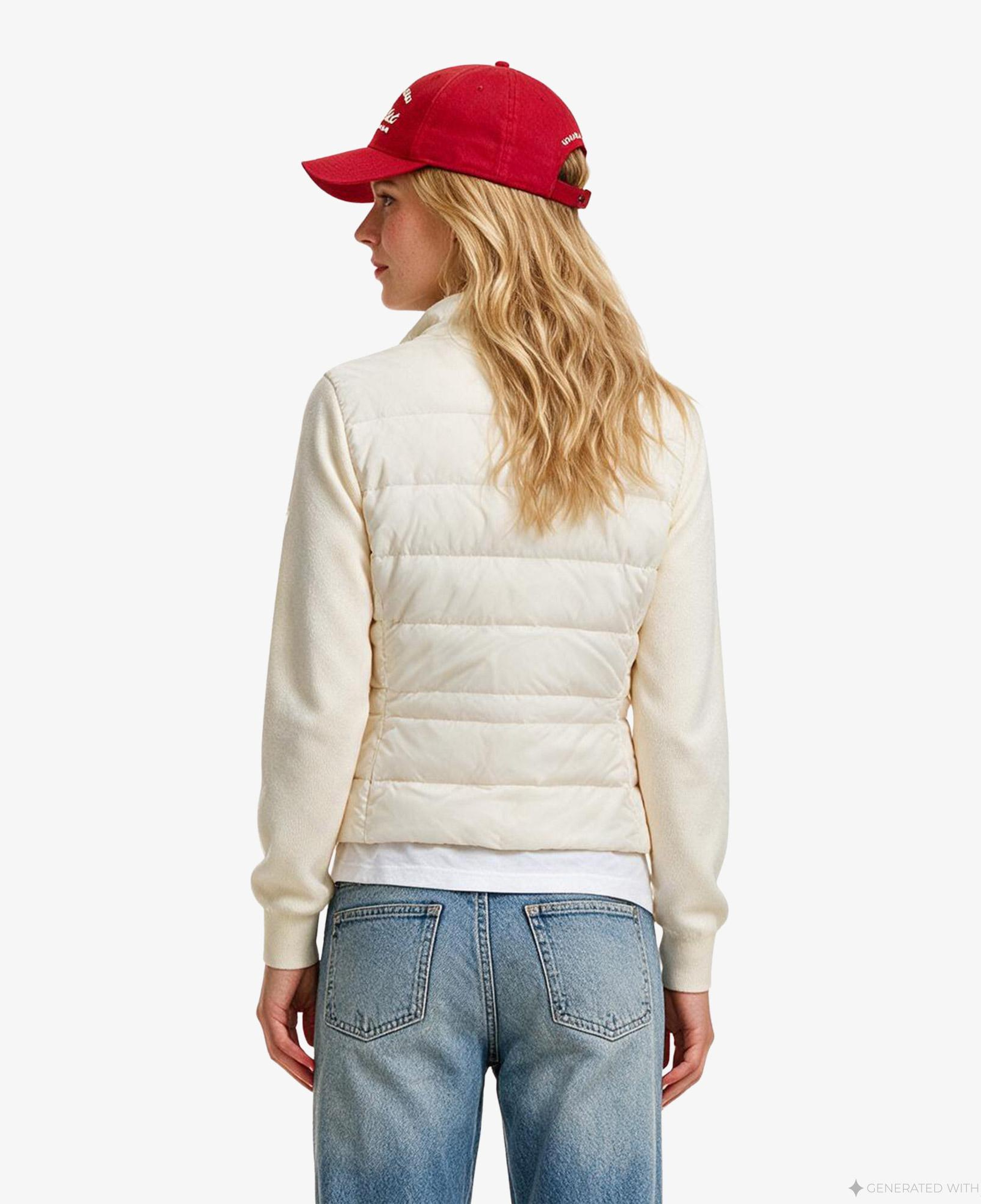 Tommy Hilfiger Down Knit Mix Kadın Beyaz Mont