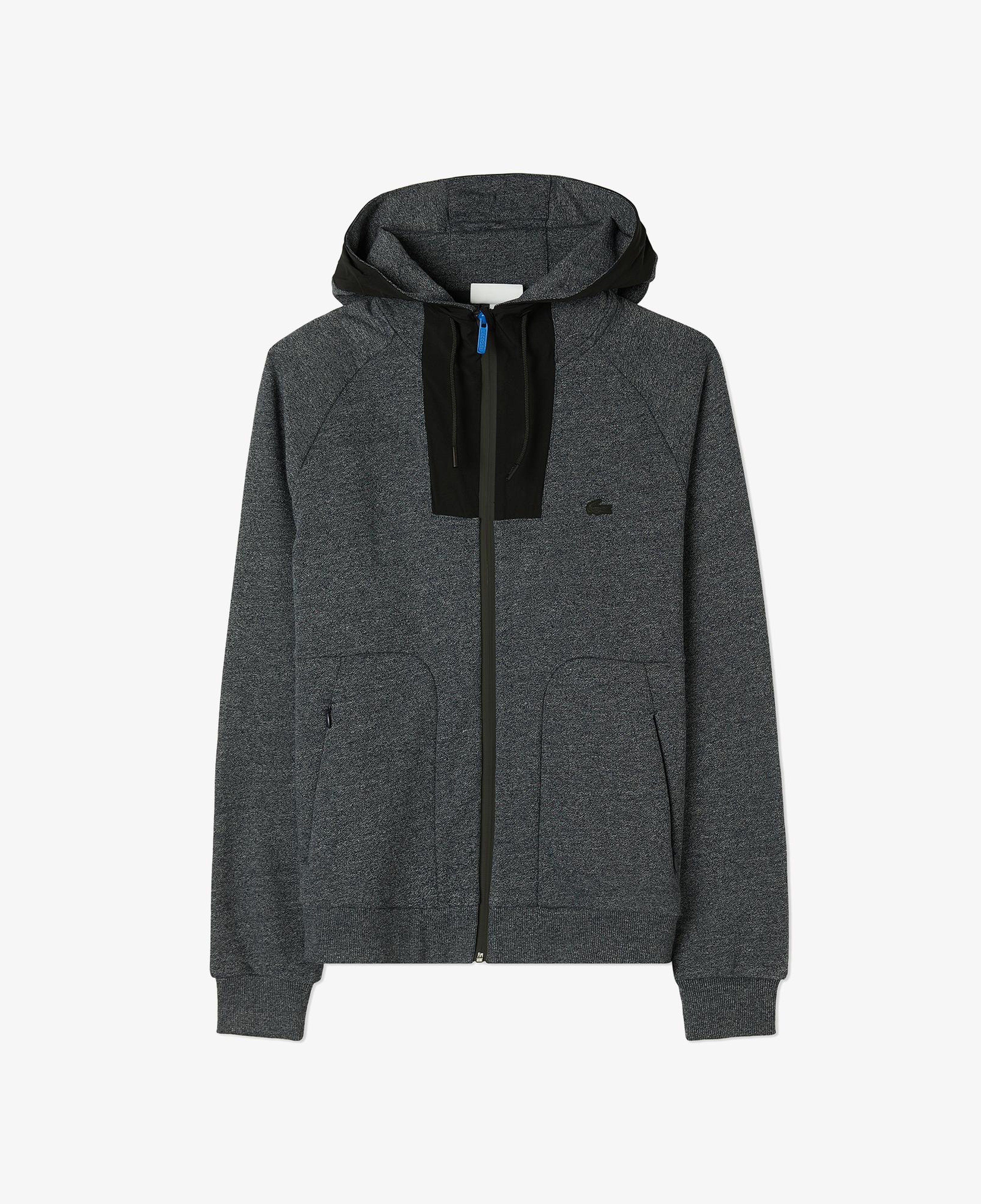 Erkek Slim Fit Kapüşonlu Renk Bloklu Lacivert Sweatshirt