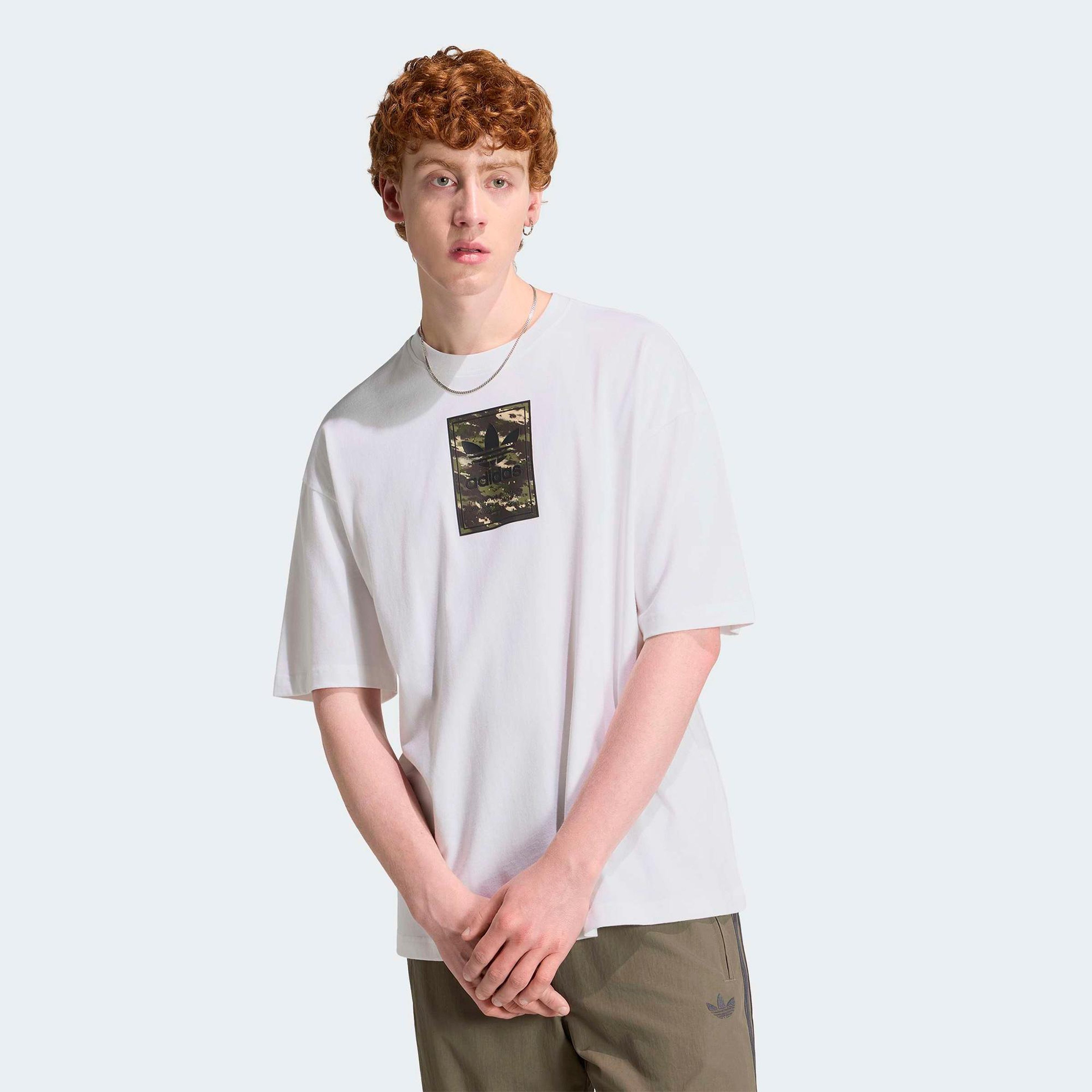 adidas Camo Tongue Erkek Beyaz T-Shirt