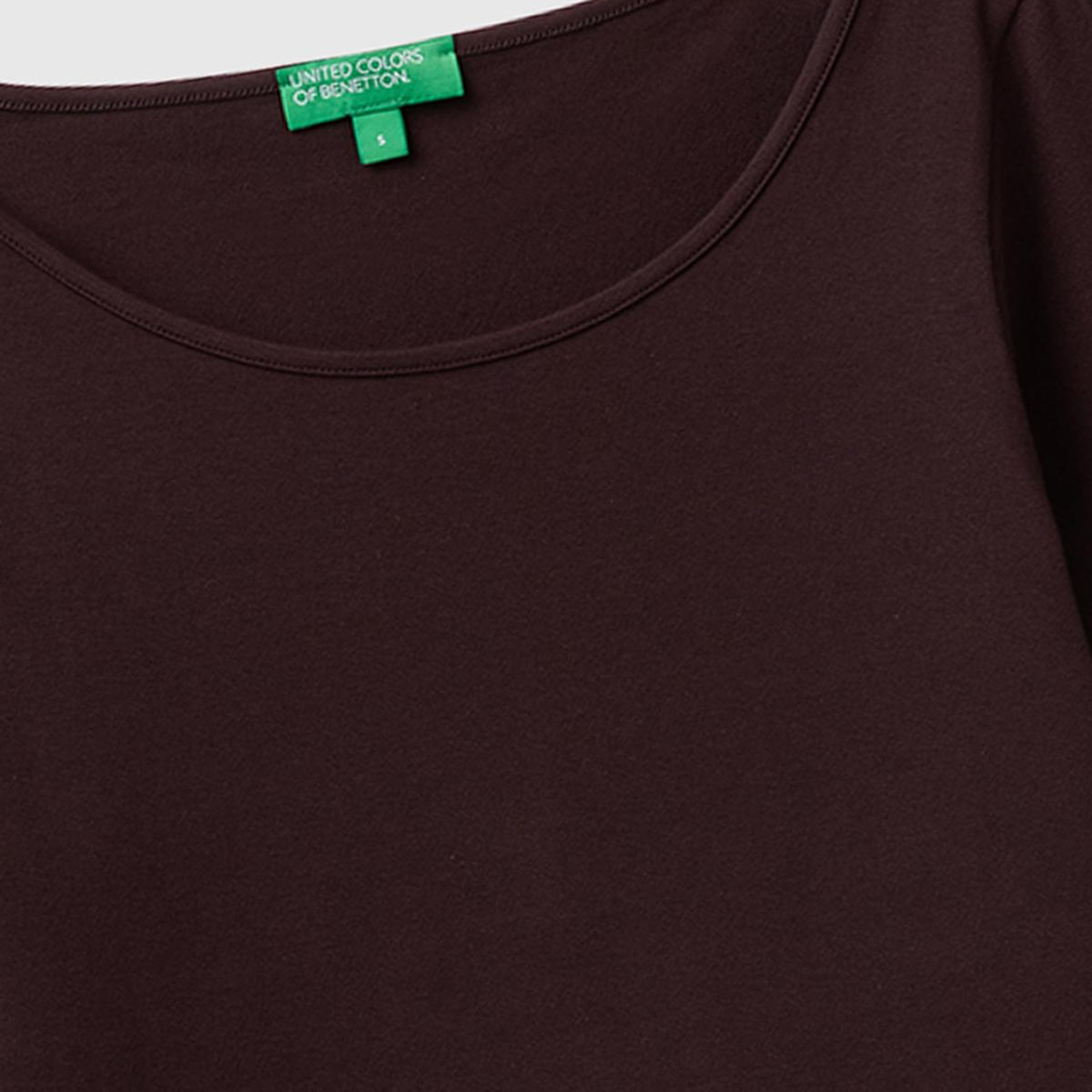 Kadın Kahverengi Pamuk Karışımlı Slim Fit Uzun Kollu T-Shirt