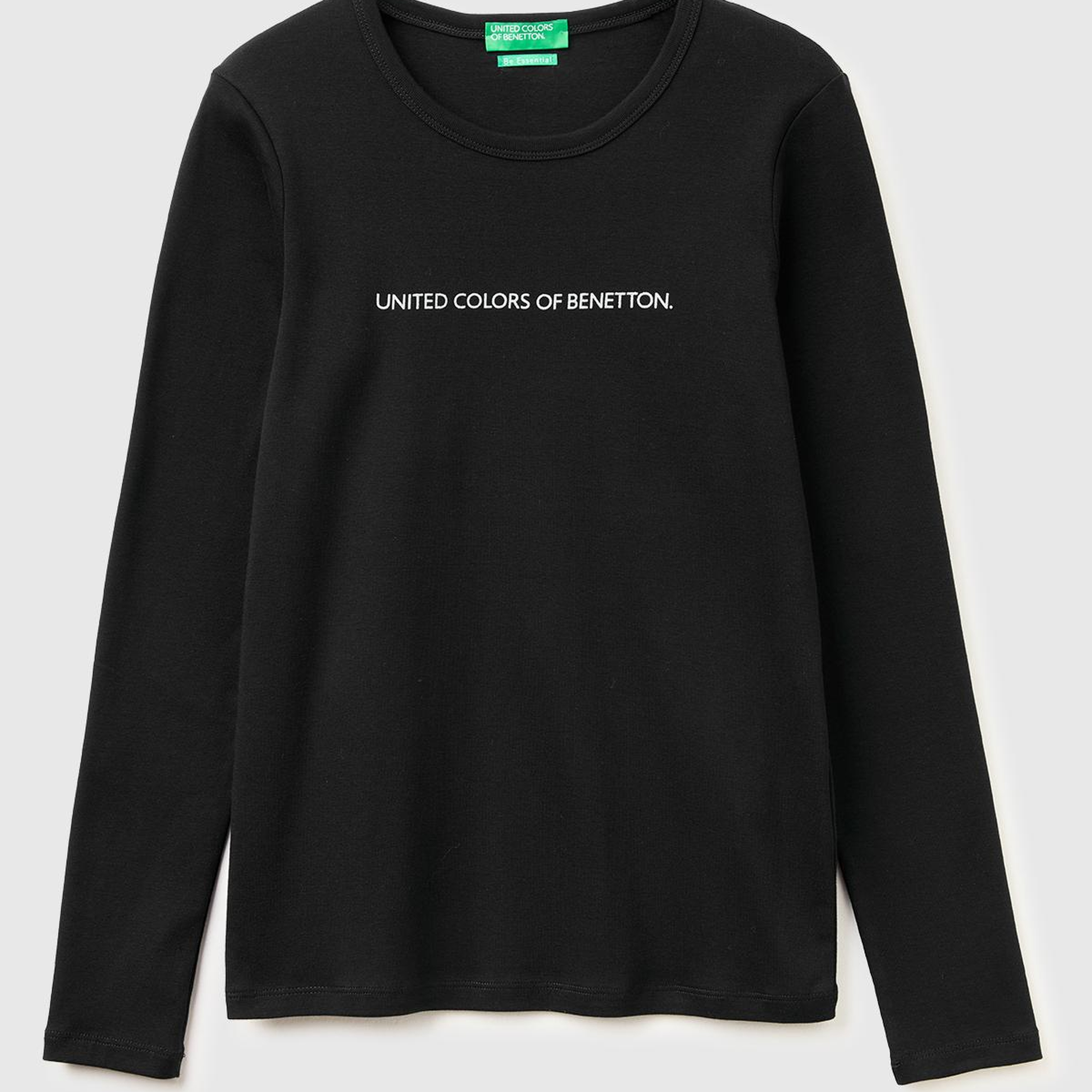 Kadın Siyah %100 Pamuk Regular Fit Ribanalı Uzun Kollu T-Shirt