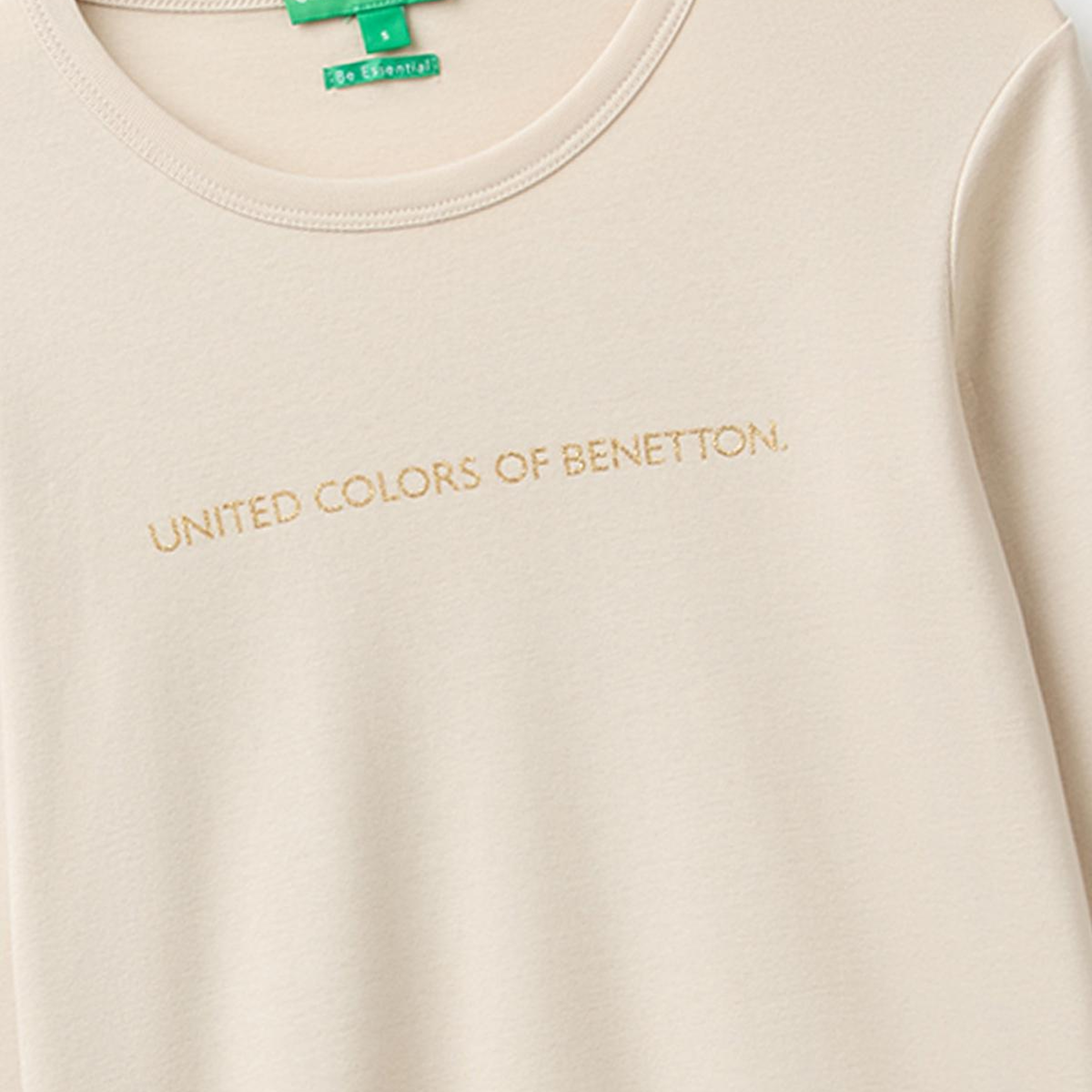 Kadın Taş %100 Pamuk Regular Fit Ribanalı Uzun Kollu T-Shirt