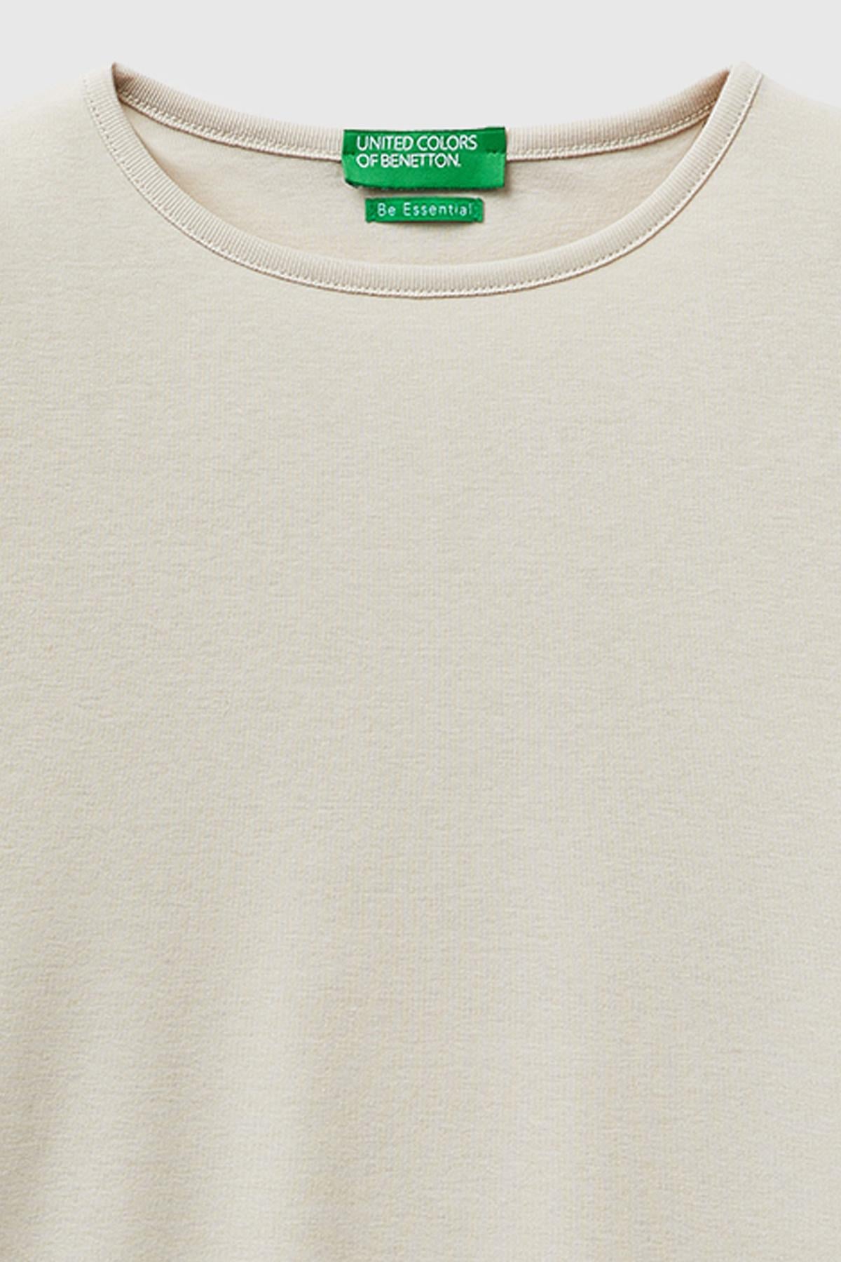 Kadın Taş %100 Pamuk Slim Fit Ribanalı Uzun Kollu T-Shirt