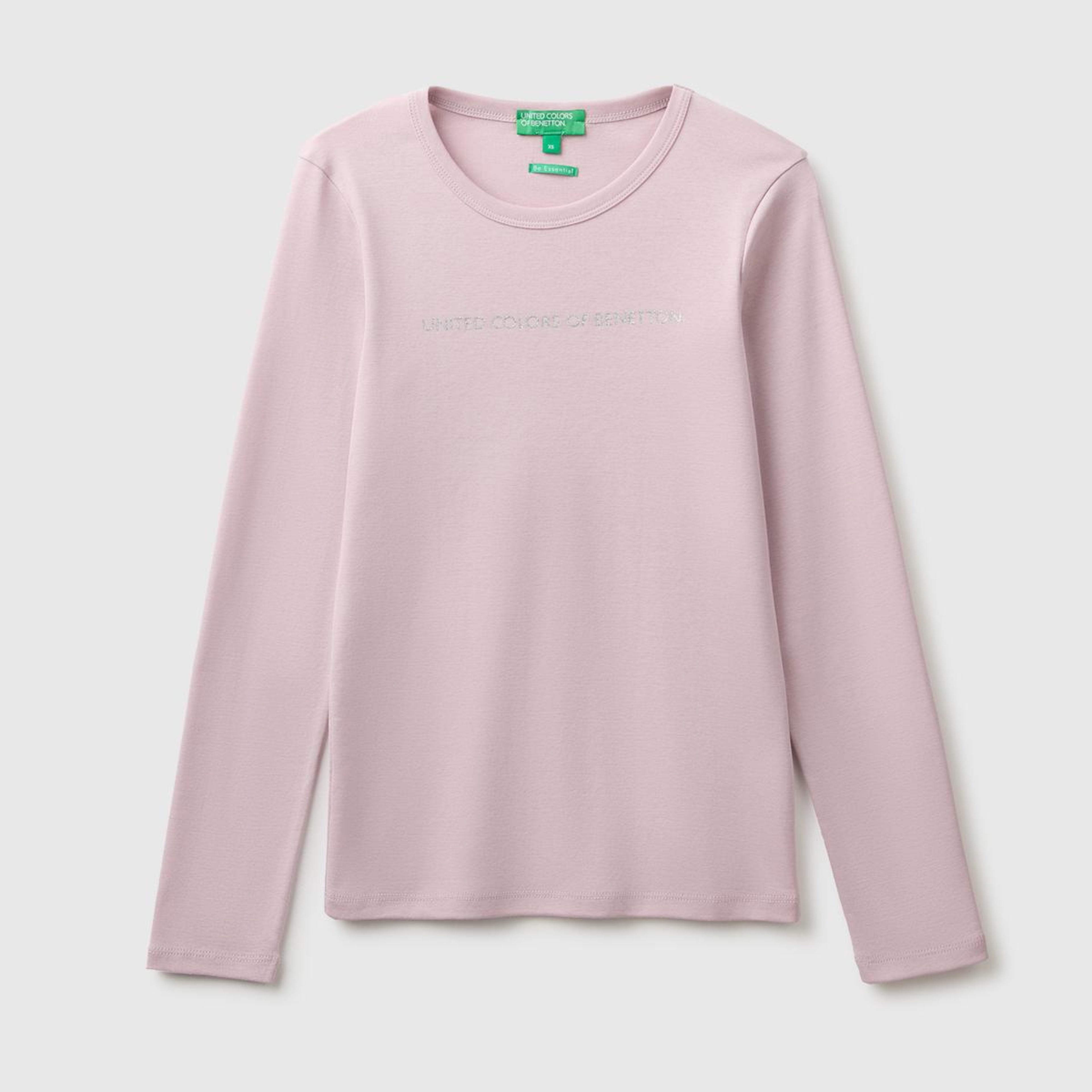 Kadın Lila %100 Pamuk Regular Fit Ribanalı Uzun Kollu T-Shirt